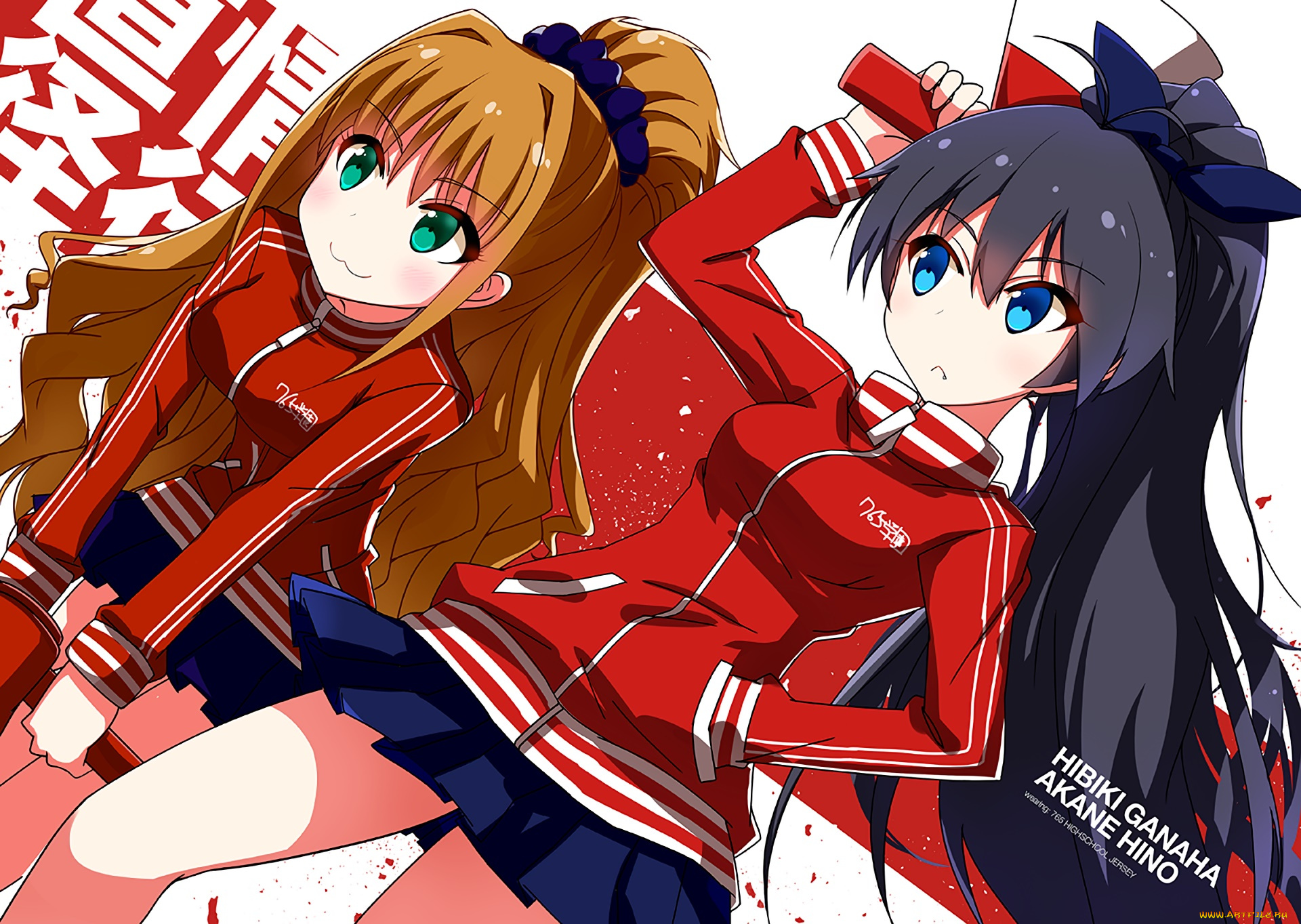 аниме, idolm@ster, взгляд, девушки, фон