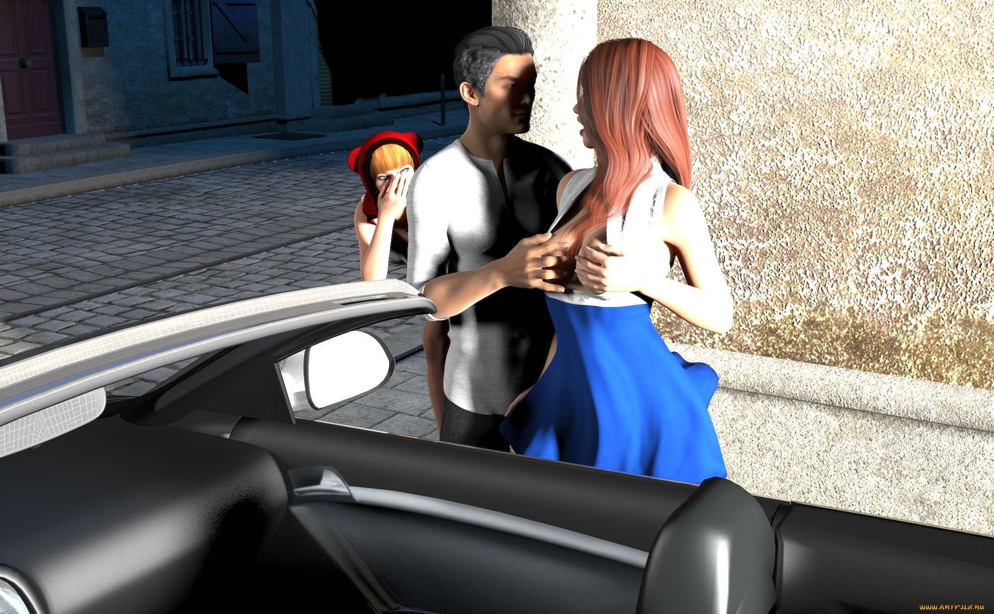 3д, графика, люди, , people, девушки, взгляд, фон, парень