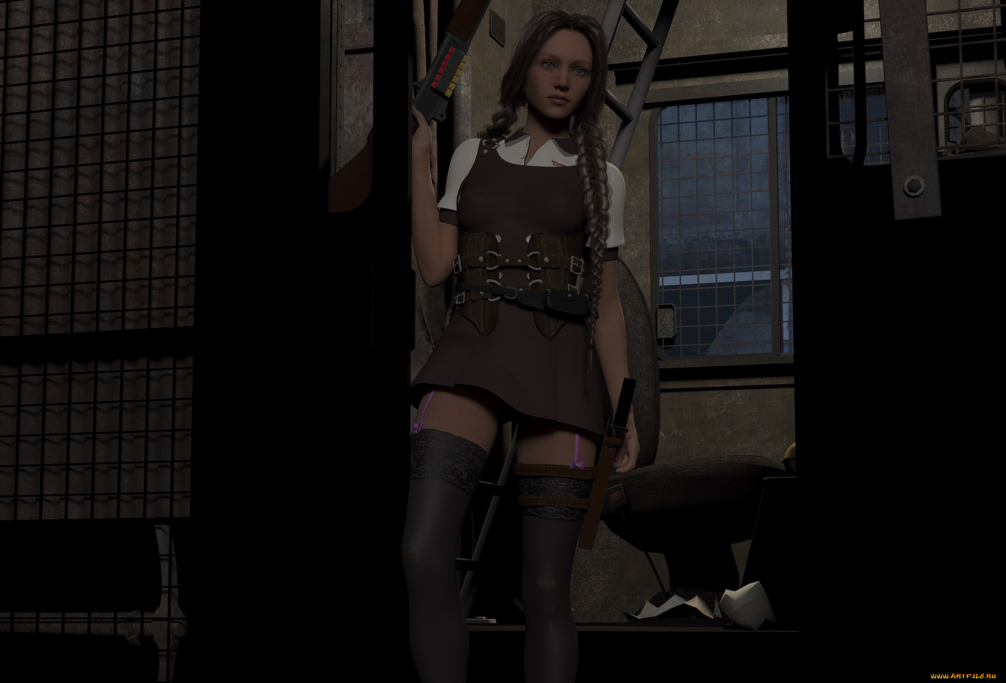 3д, графика, фантазия, , fantasy, девушка, взгляд, фон