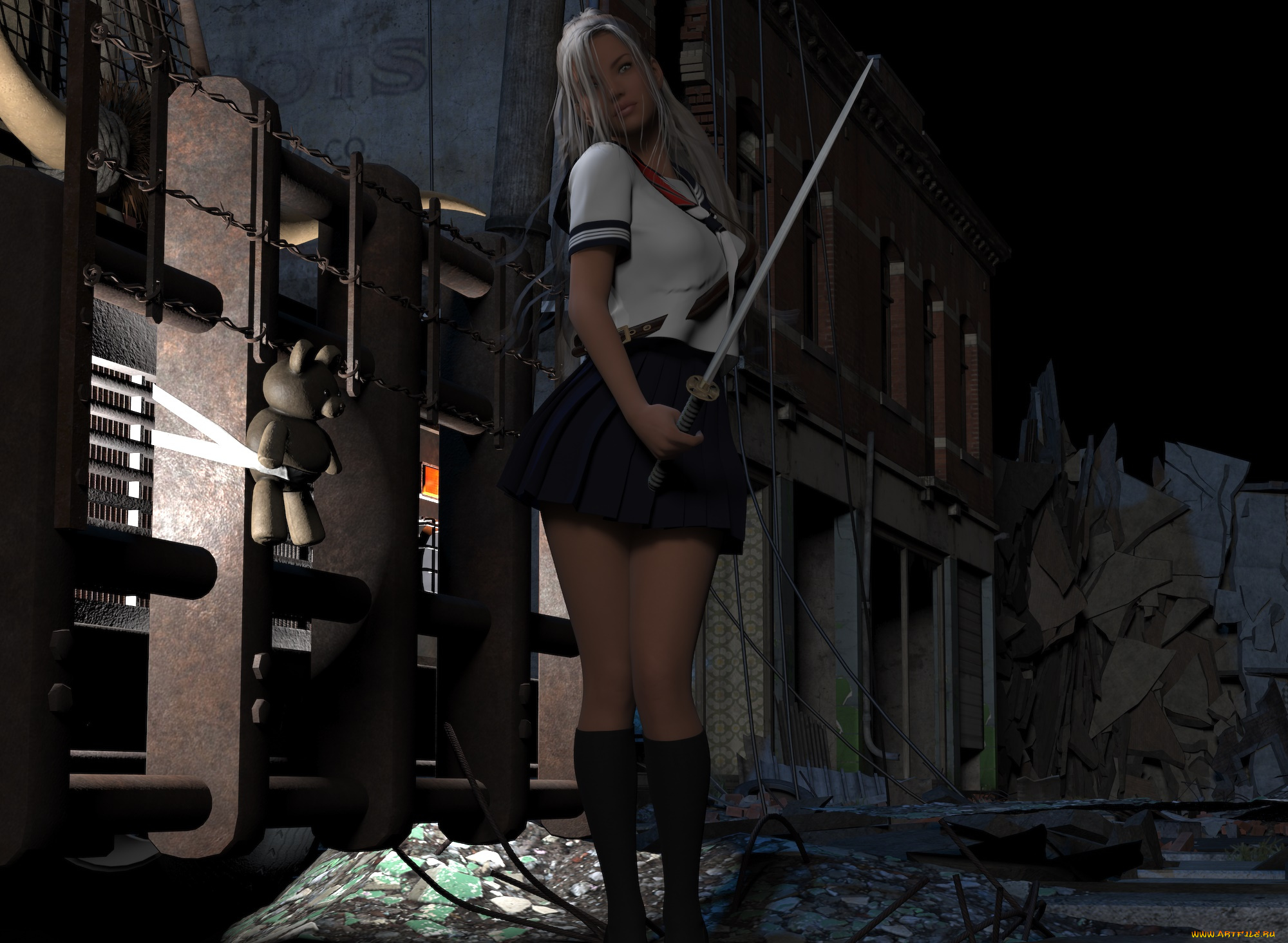 3д, графика, фантазия, , fantasy, девушка, взгляд, фон