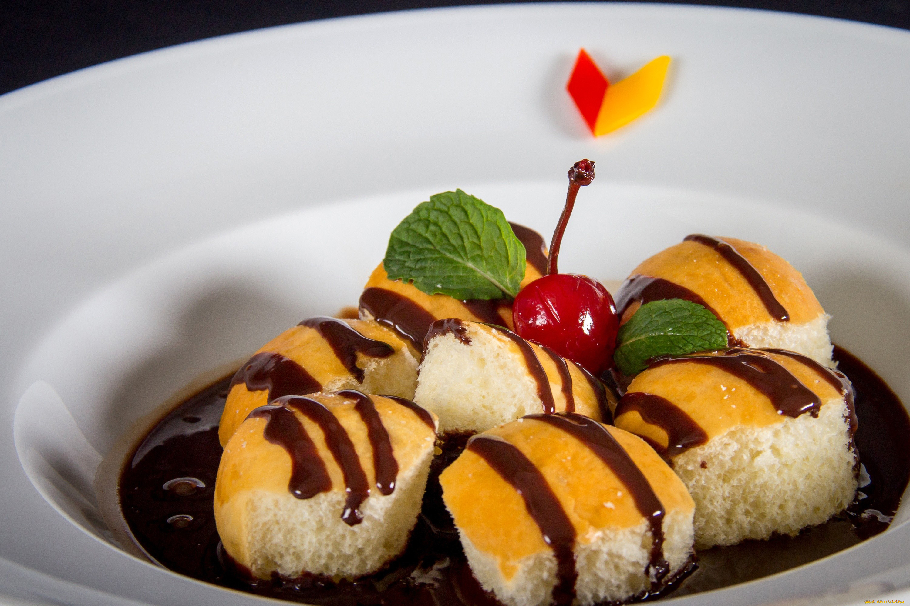 еда, мороженое, , десерты, вишня, мята