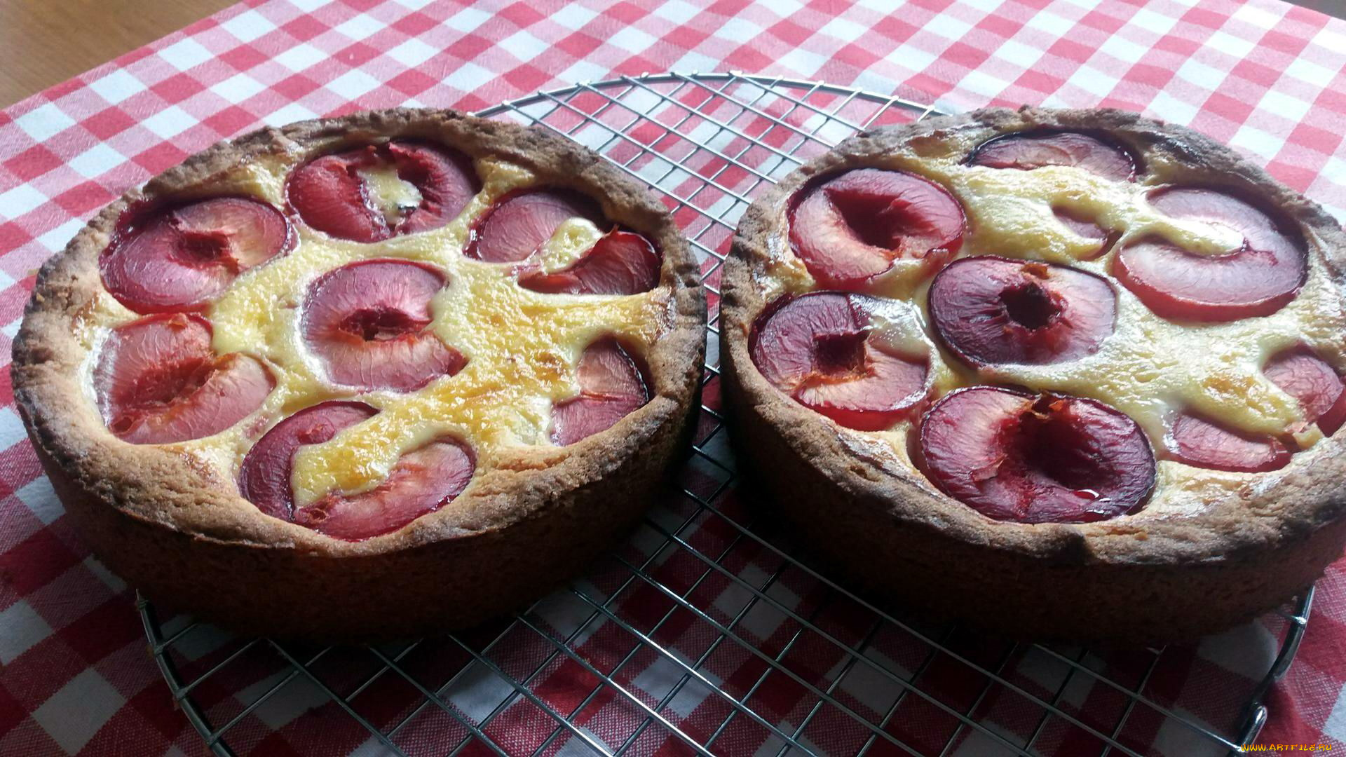 еда, пироги, сливовый, пирог