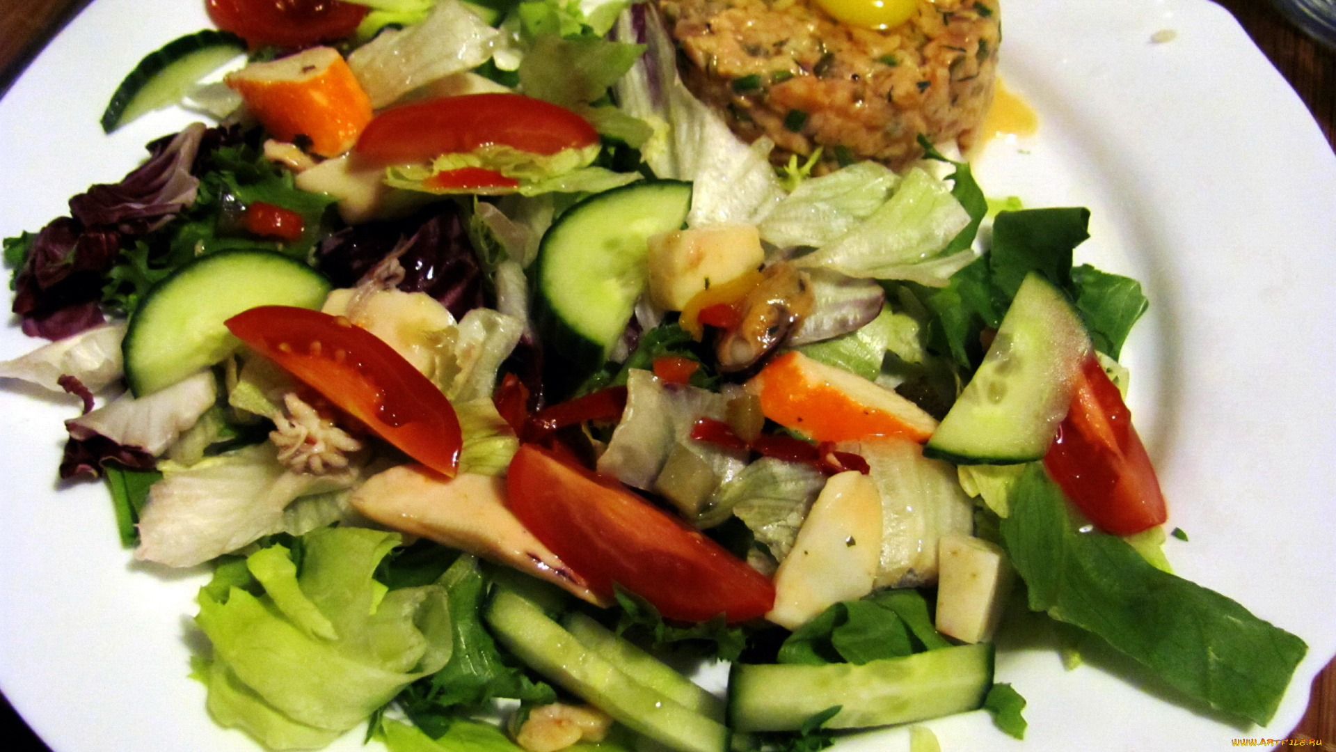 еда, салаты, , закуски, помидоры, тартар, салат, огурцы, овощи