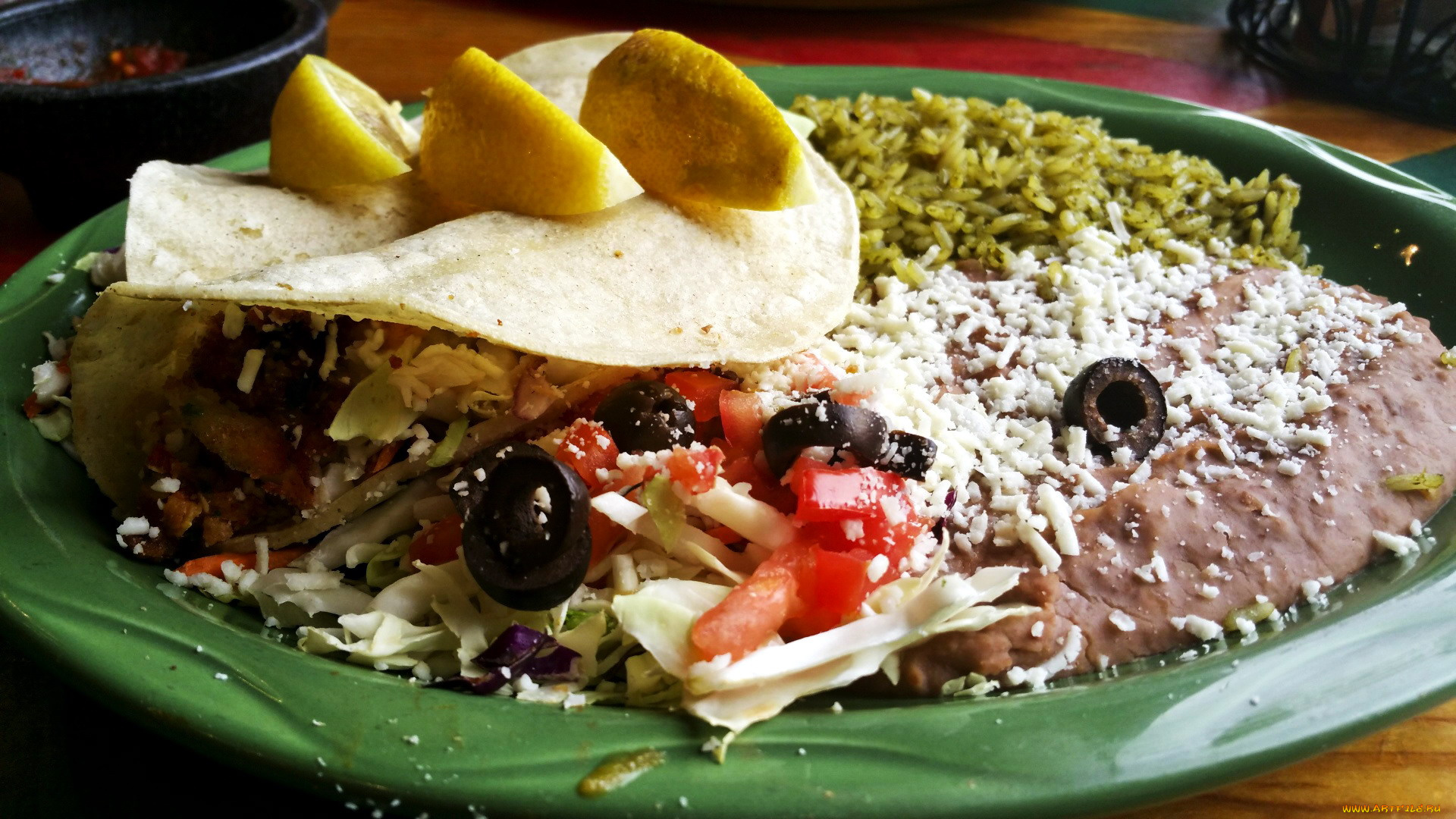 еда, салаты, , закуски, рис, лимон, такос, маслины