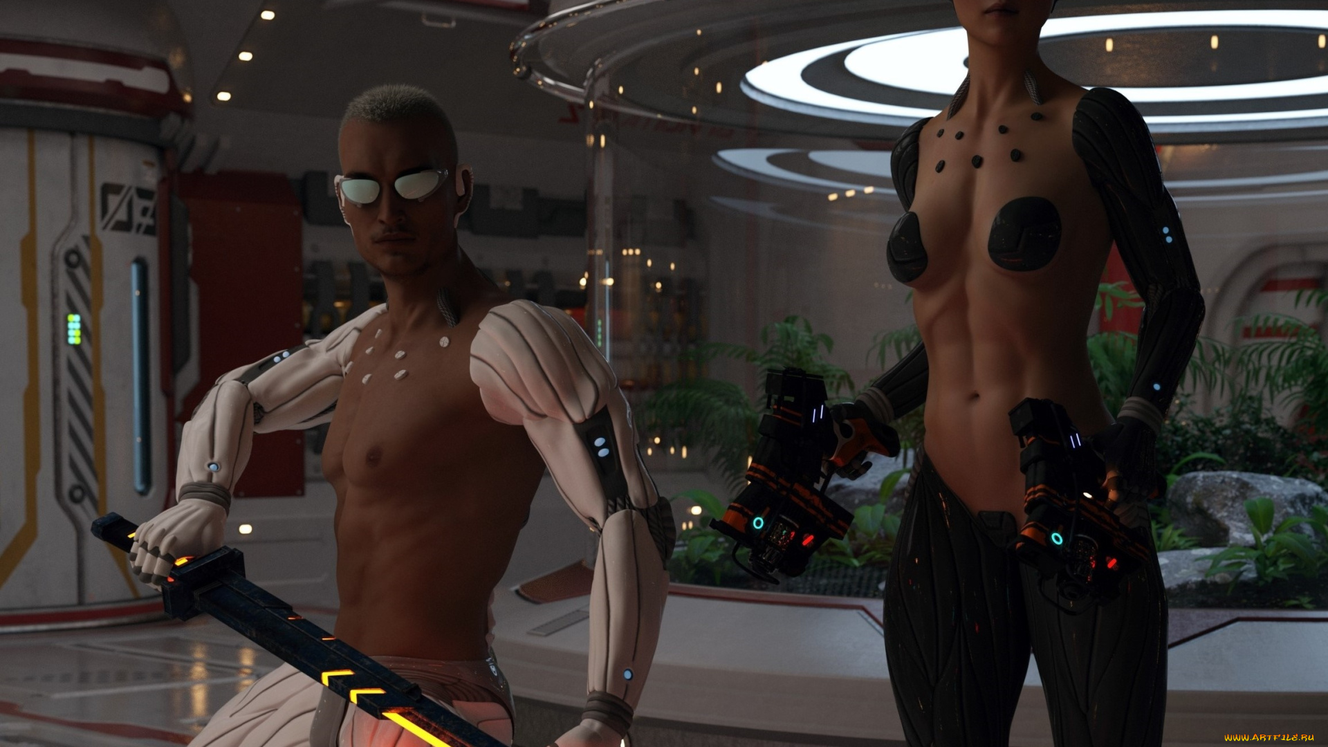 3д, графика, фантазия, , fantasy, фон, девушка, взгляд