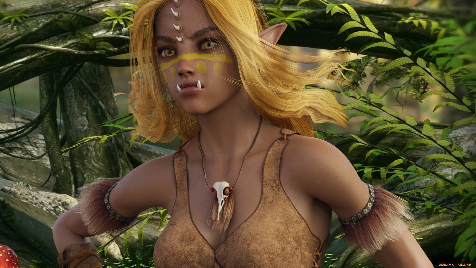 3д, графика, люди, , people, фон, взгляд, эльфийка