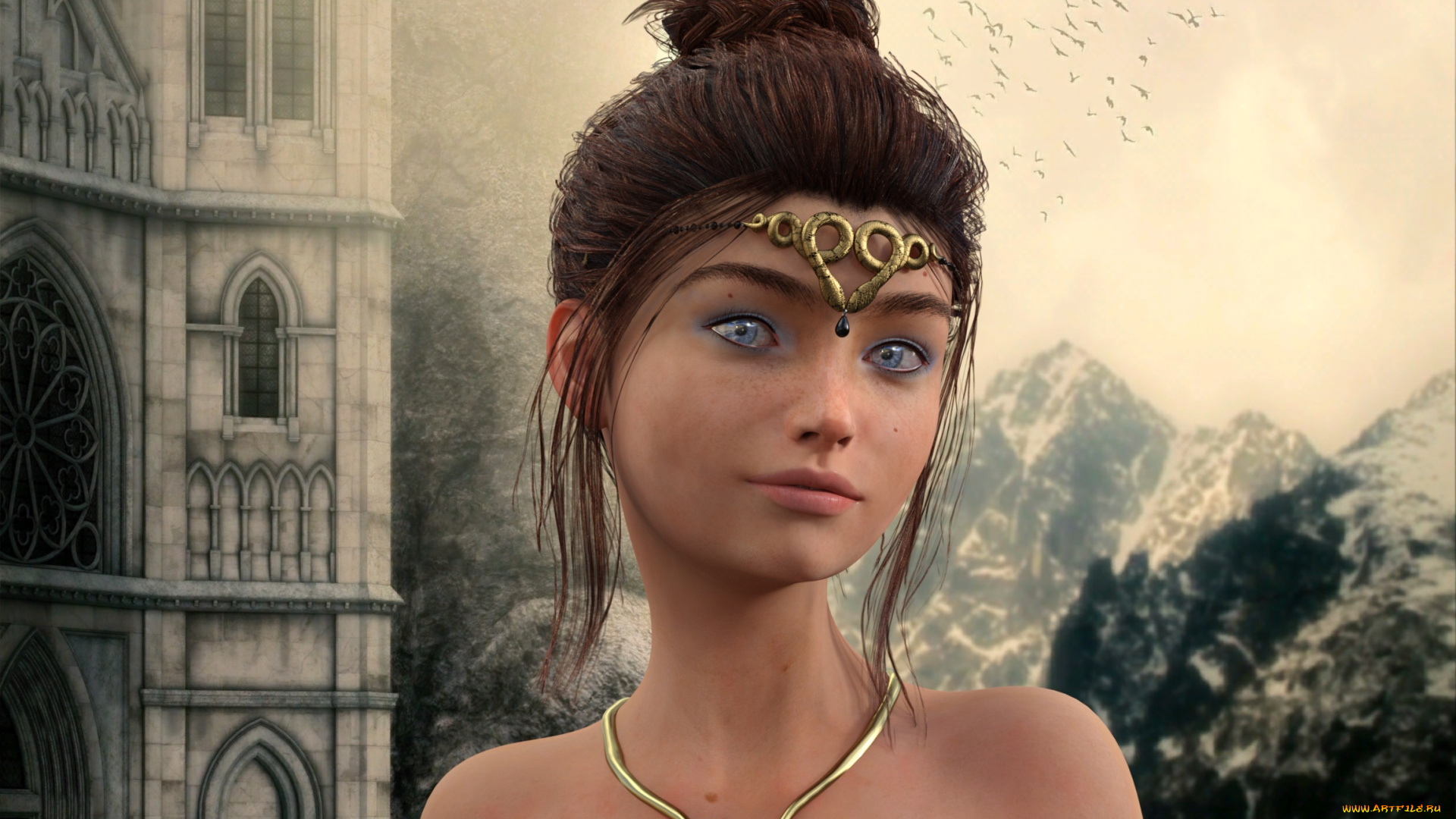 3д, графика, люди, , people, взгляд, девушка, фон