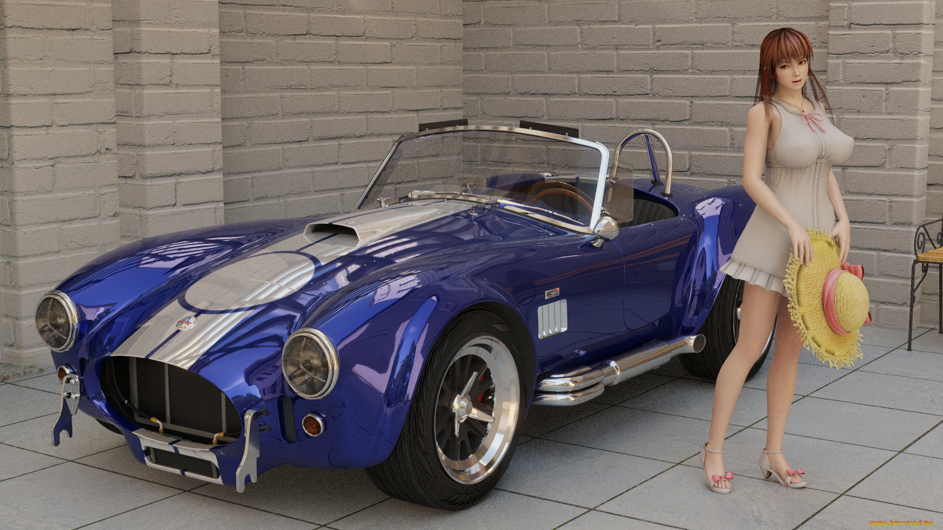 3д, графика, люди-авто, мото, , people-, car, , , moto, фон, взгляд, девушка