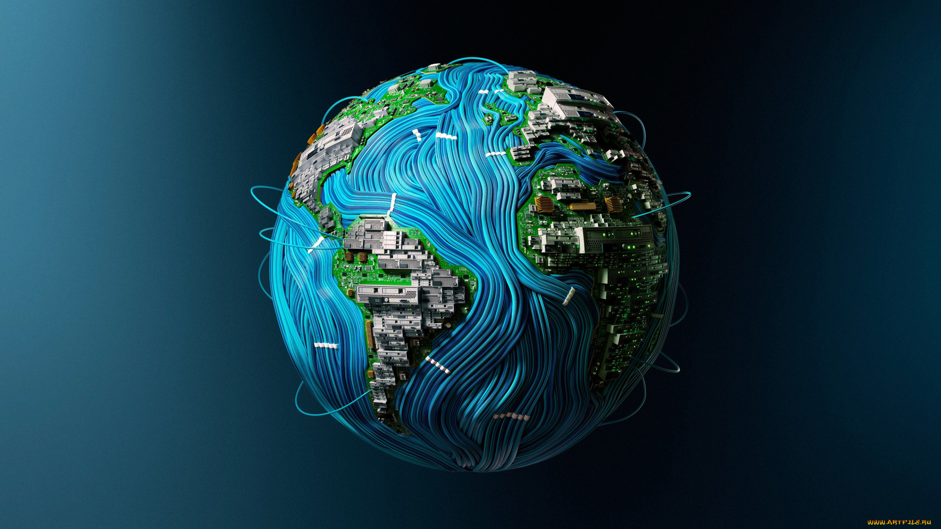 космос, арт, земля, планета