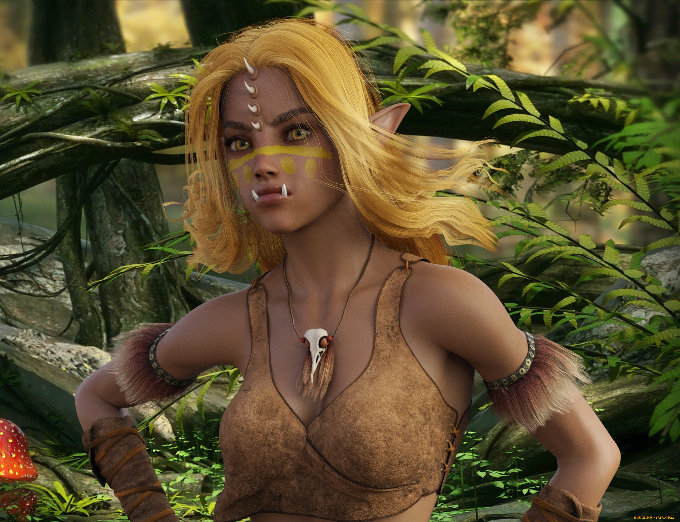 3д, графика, люди, , people, фон, взгляд, эльфийка