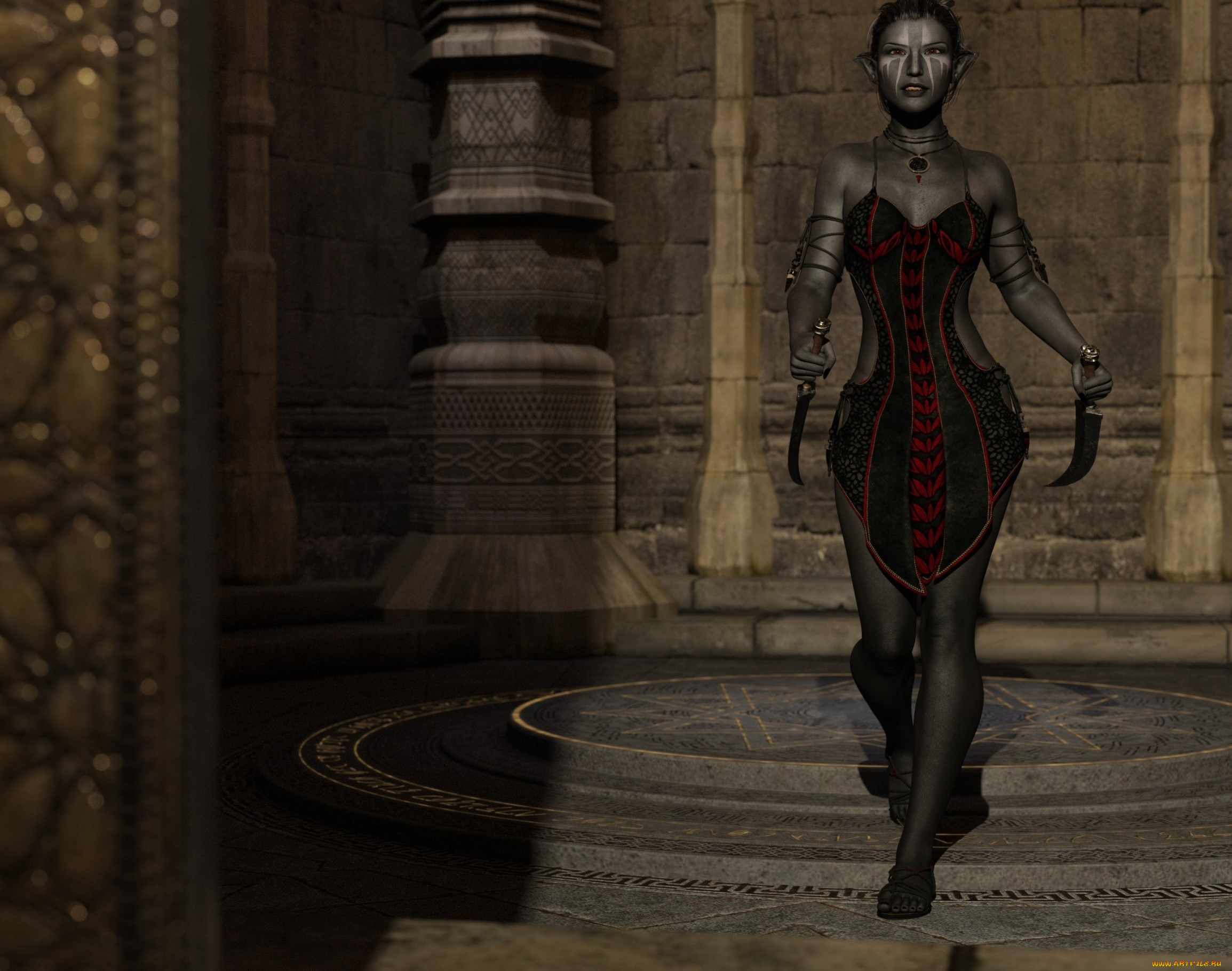 3д, графика, эльфы, , elves, эльфийка, взгляд, фон