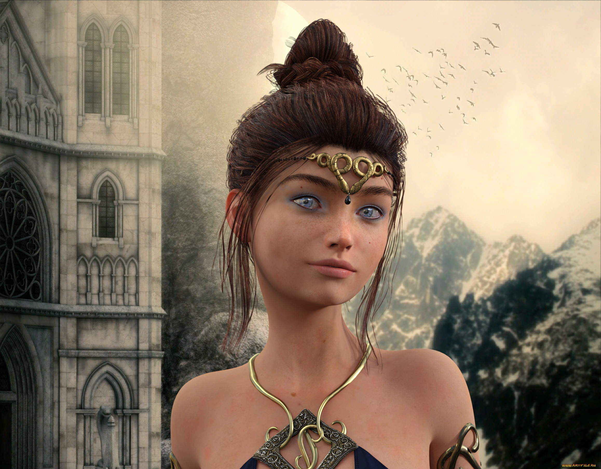 3д, графика, люди, , people, взгляд, девушка, фон