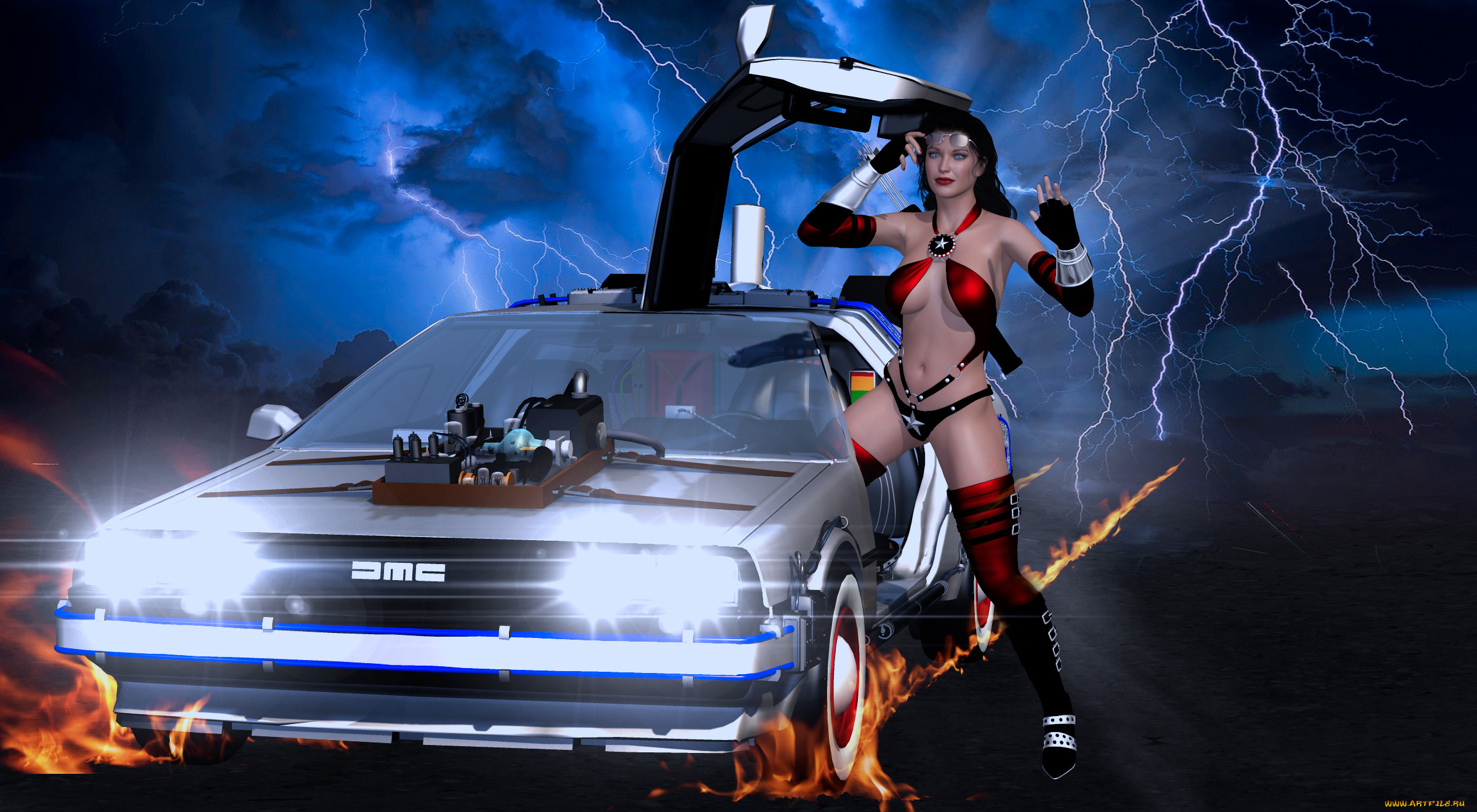 3д, графика, фантазия, , fantasy, фон, взгляд, девушка