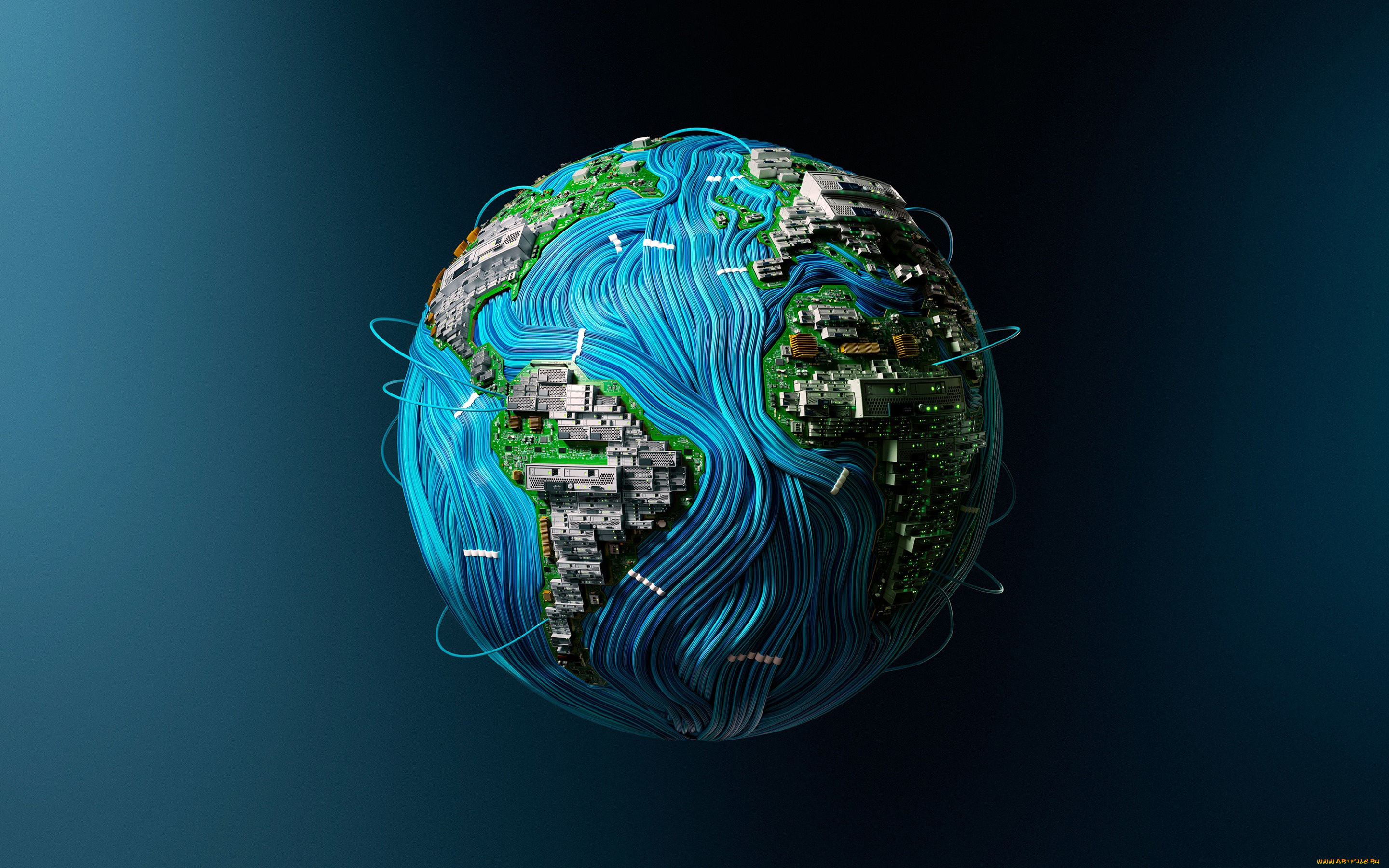 космос, арт, земля, планета