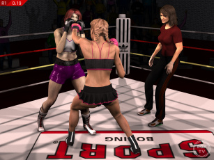 Картинка 3д+графика спорт+ sport бокс ринг фон взгляд девушки