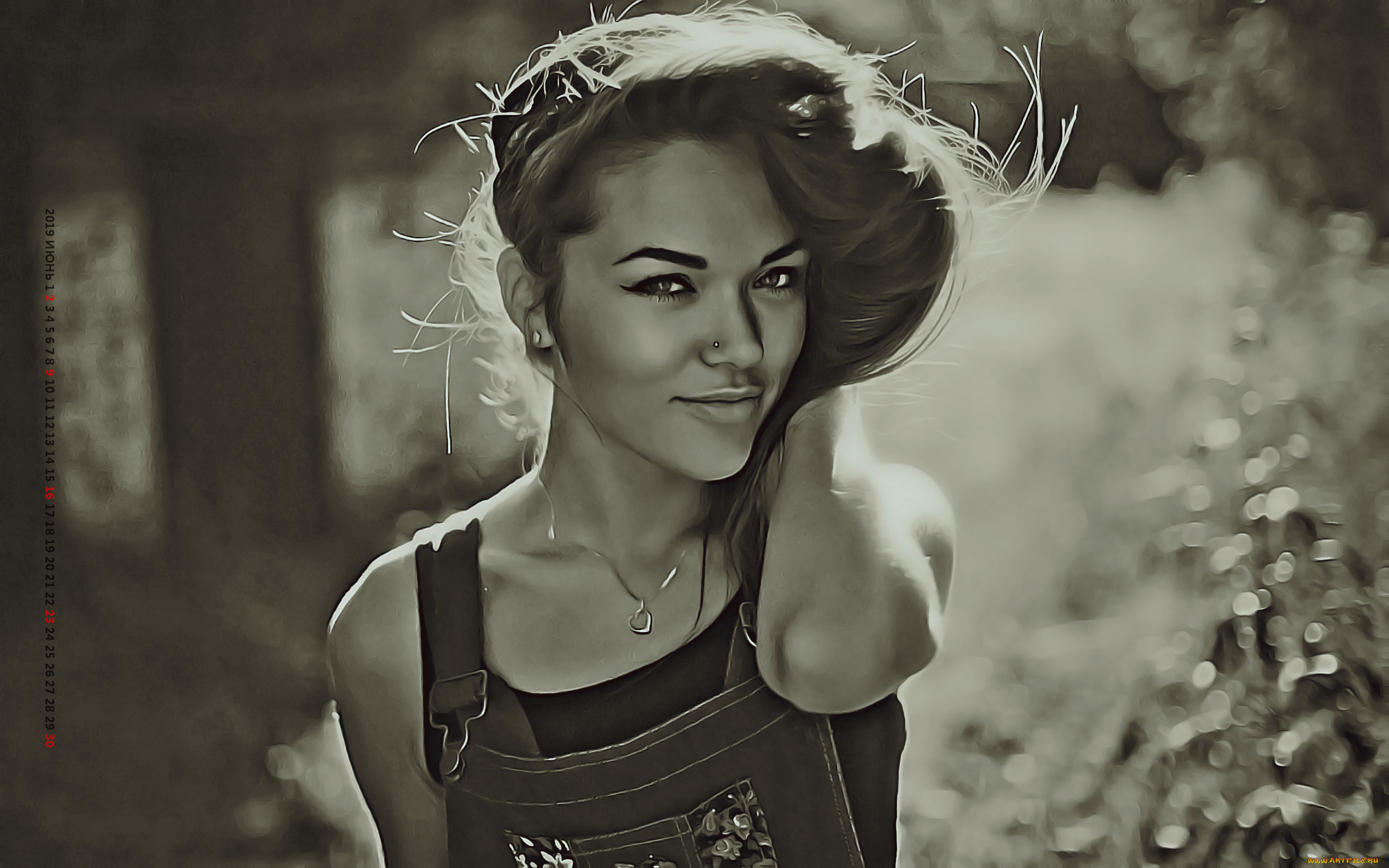 календари, компьютерный, дизайн, улыбка, девушка, лицо, взгляд