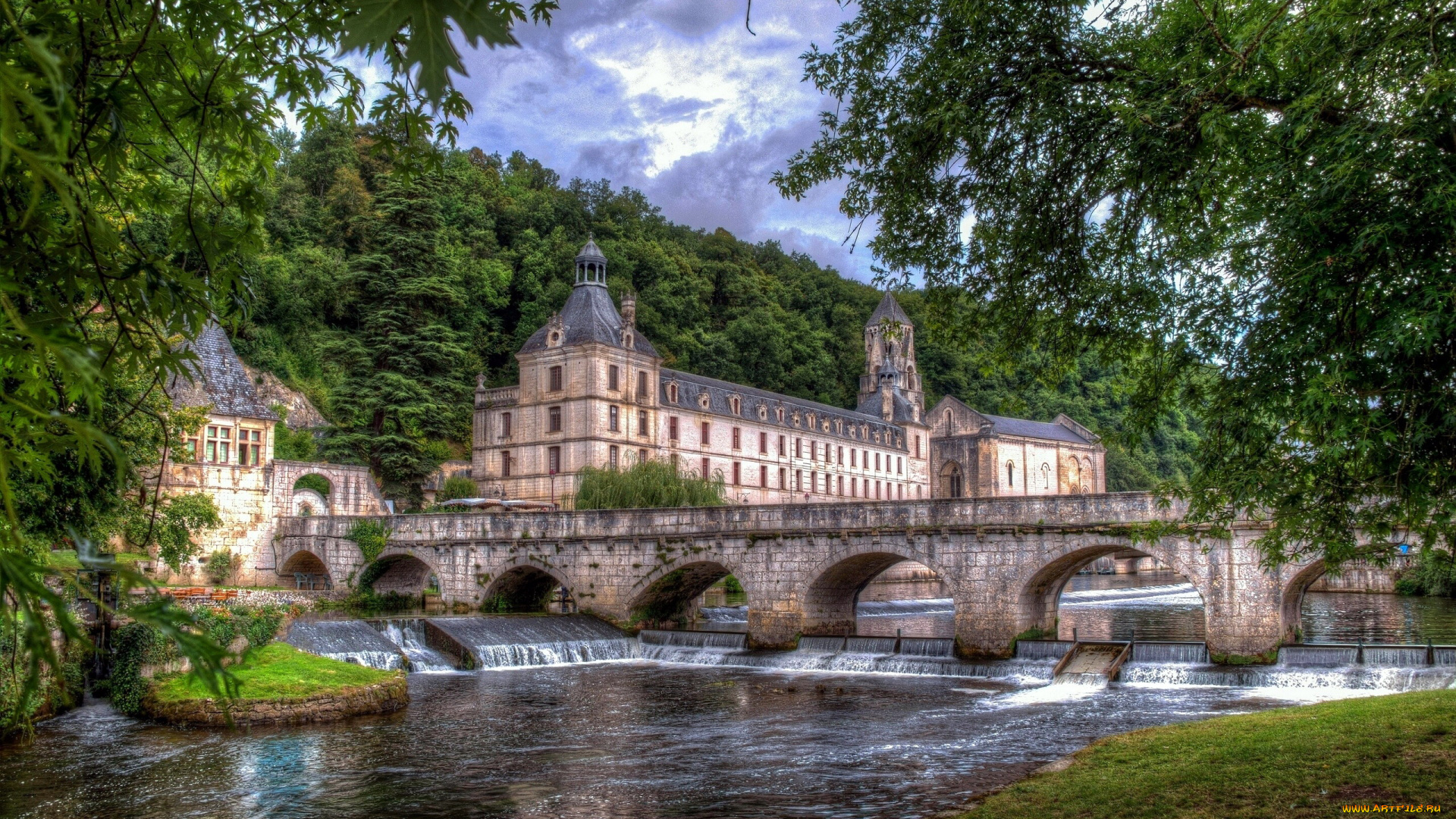 chateau, brantome, города, замки, франции, chateau, brantome