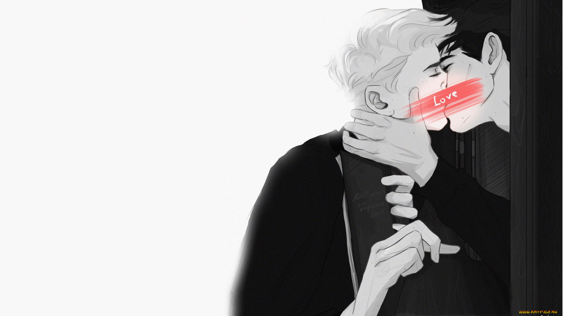 рисованное, кино, , мультфильмы, драко, малфой, гарри, поттер, поцелуй