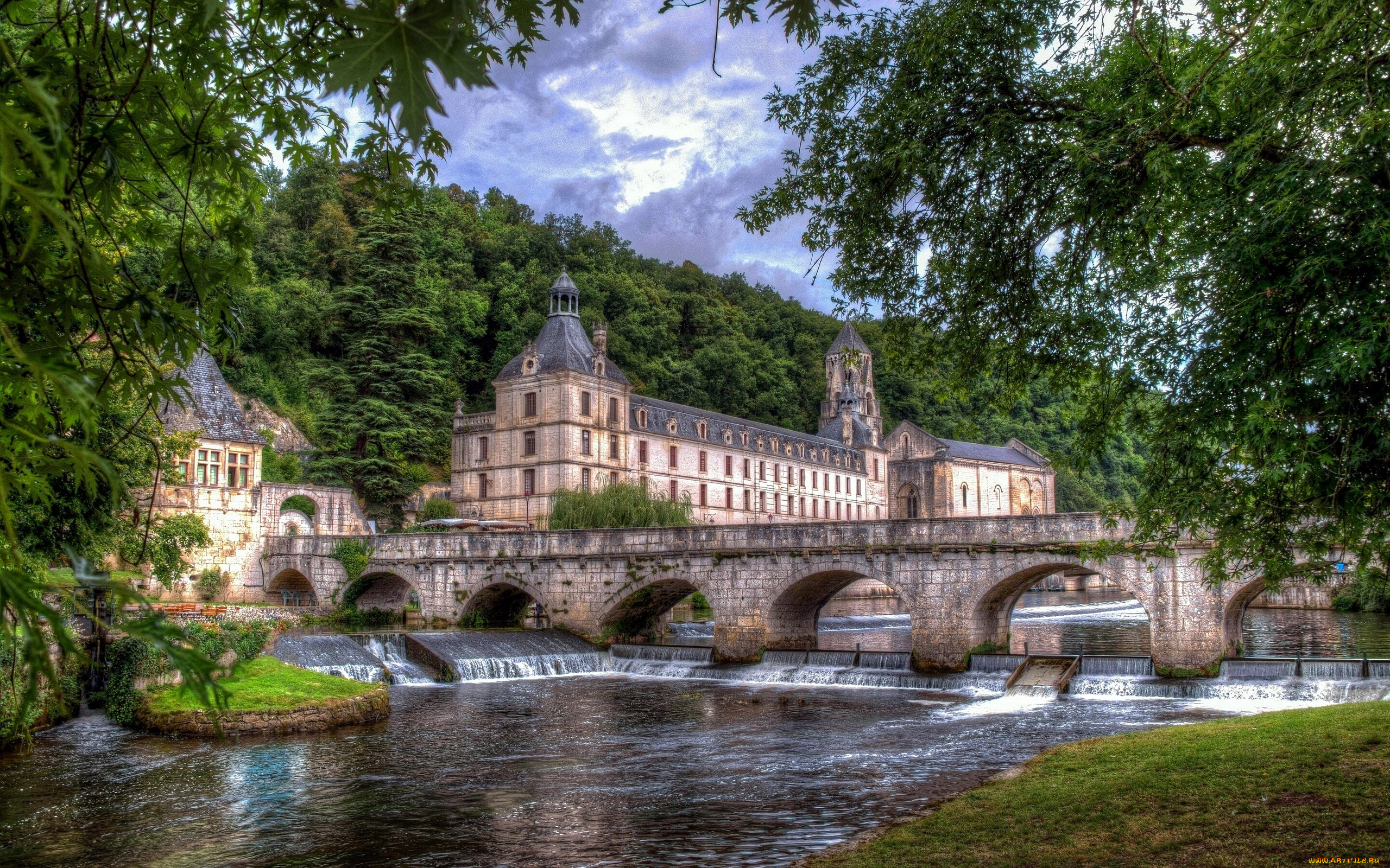 chateau, brantome, города, замки, франции, chateau, brantome