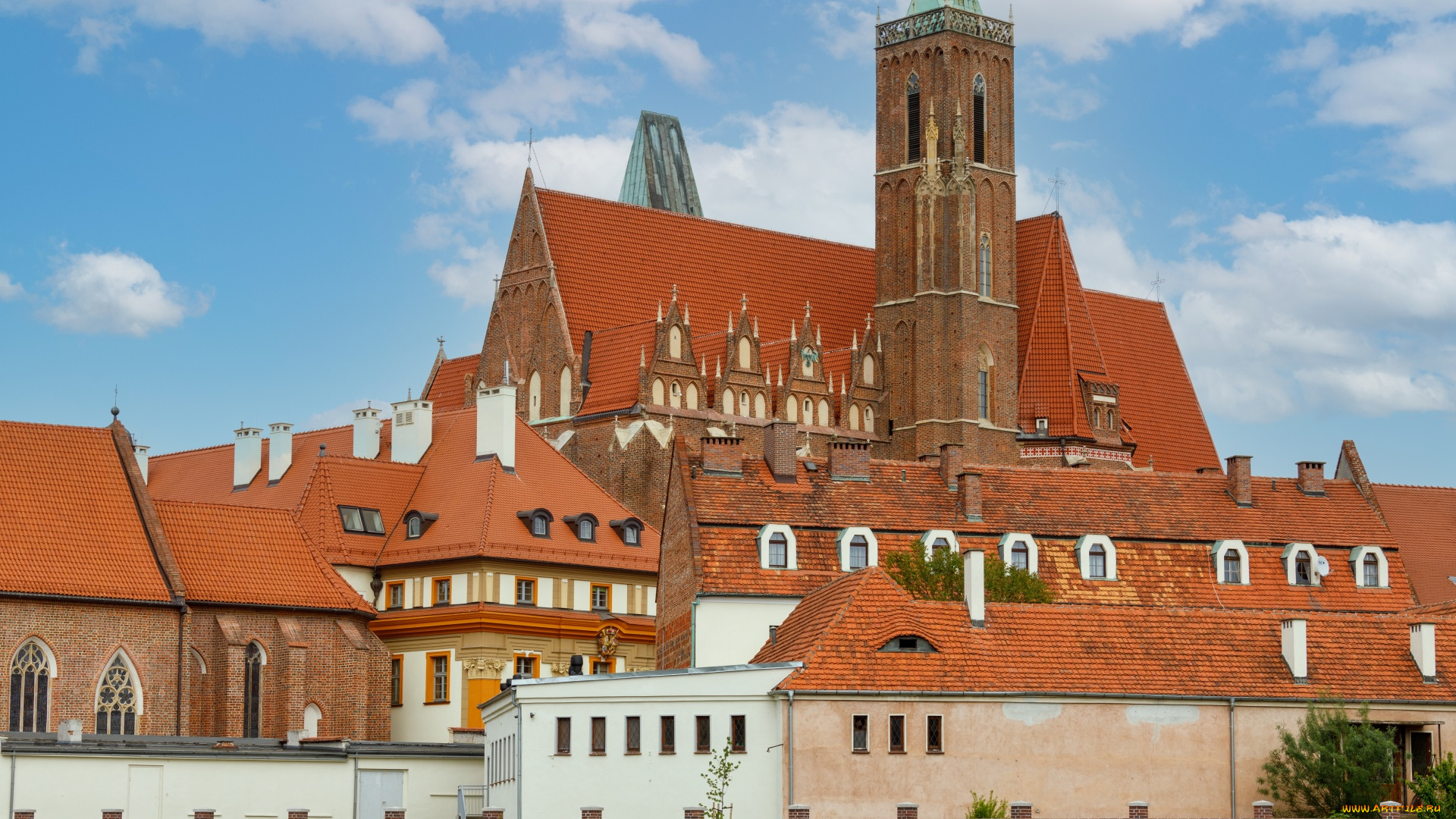 города, вроцлав, , польша, замок