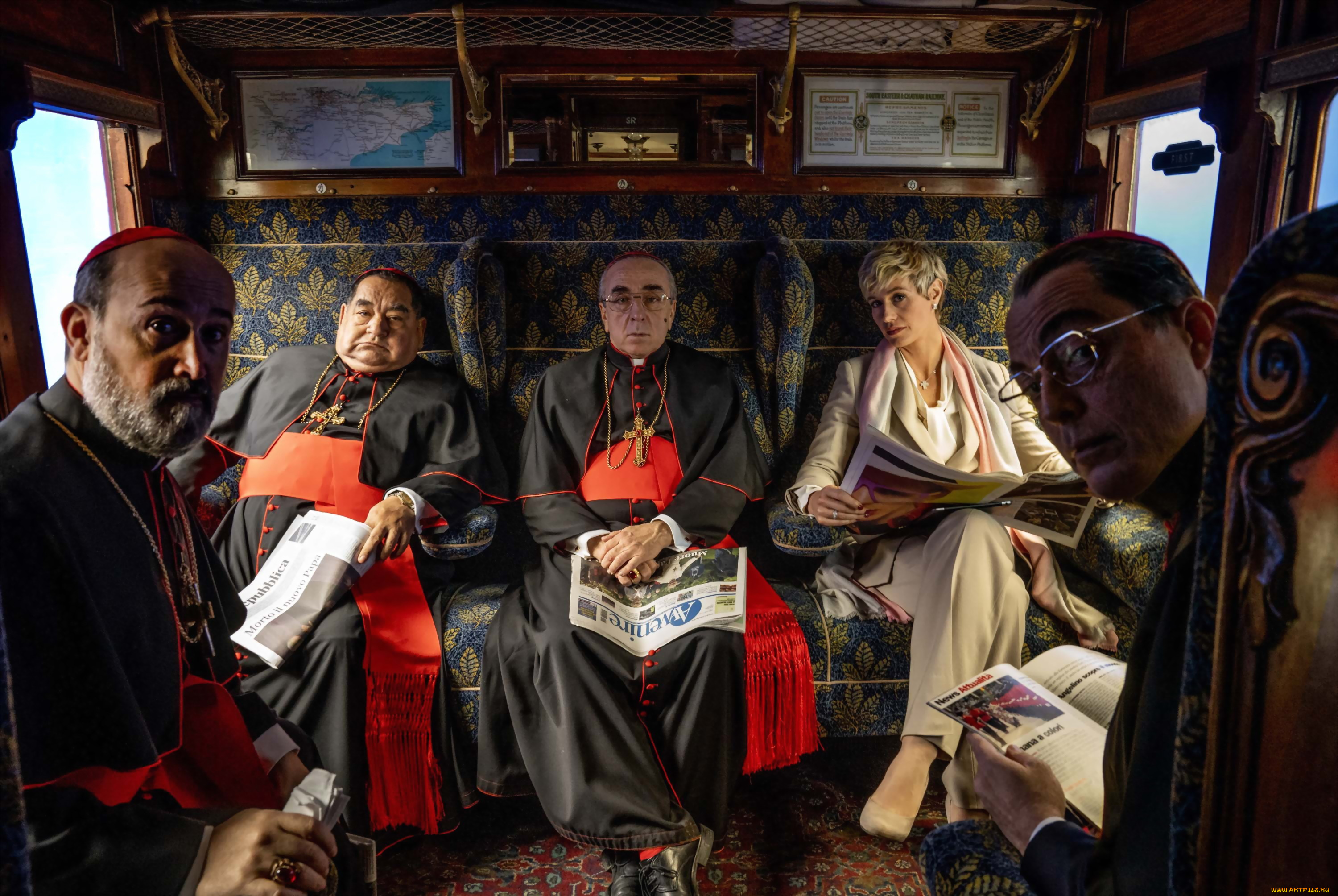 кино, фильмы, the, new, pope, , сериал, кардиналы, женщина, вагон