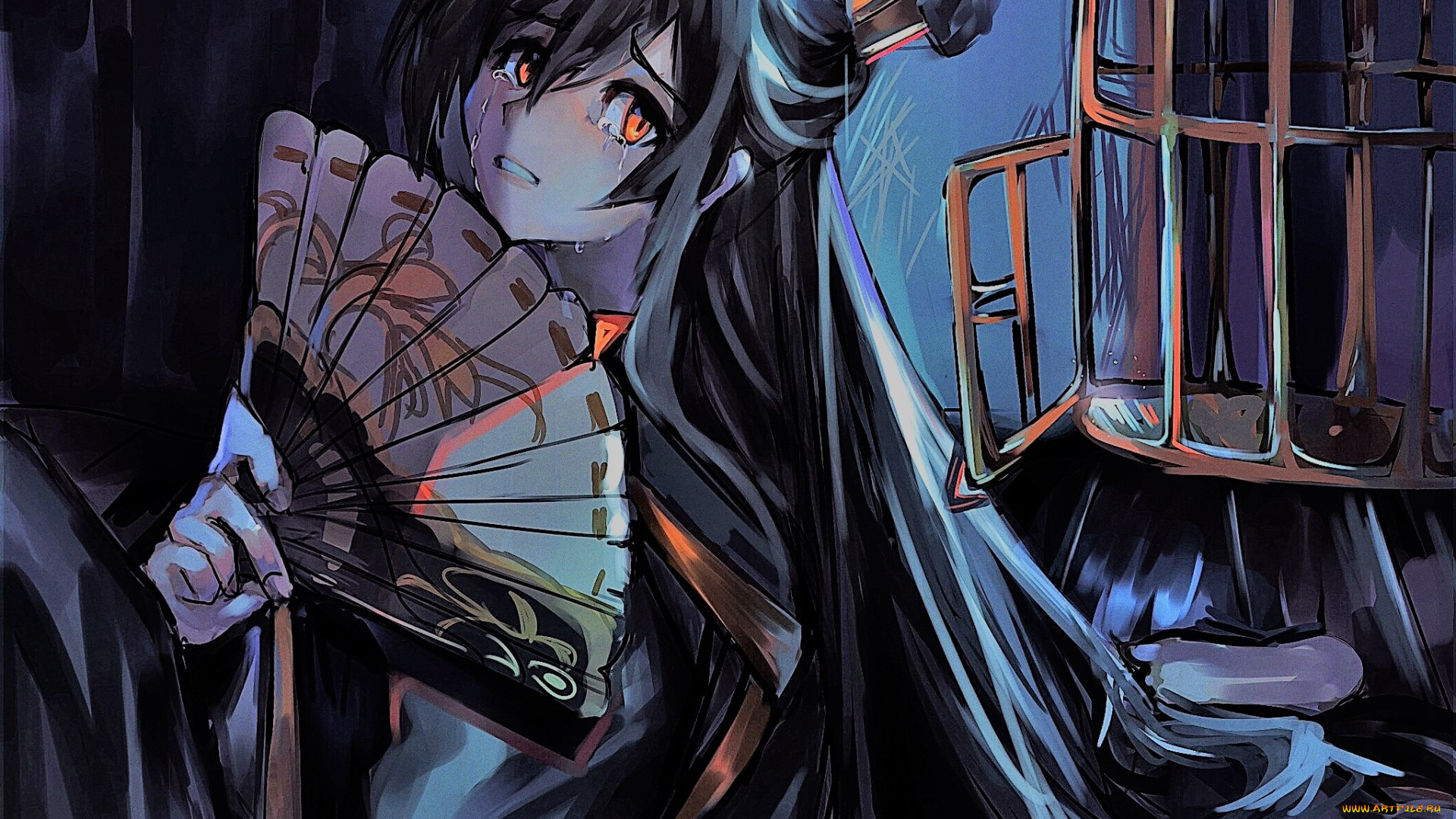 аниме, mo, dao, zu, shi, не, хуайсан, веер, клетка