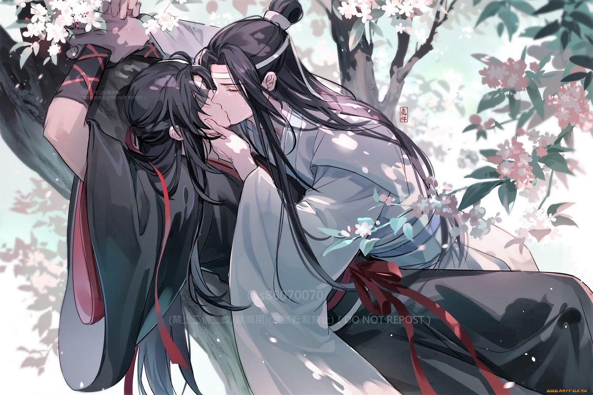 аниме, mo, dao, zu, shi, вэй, усянь, лань, ванцзы, поцелуй