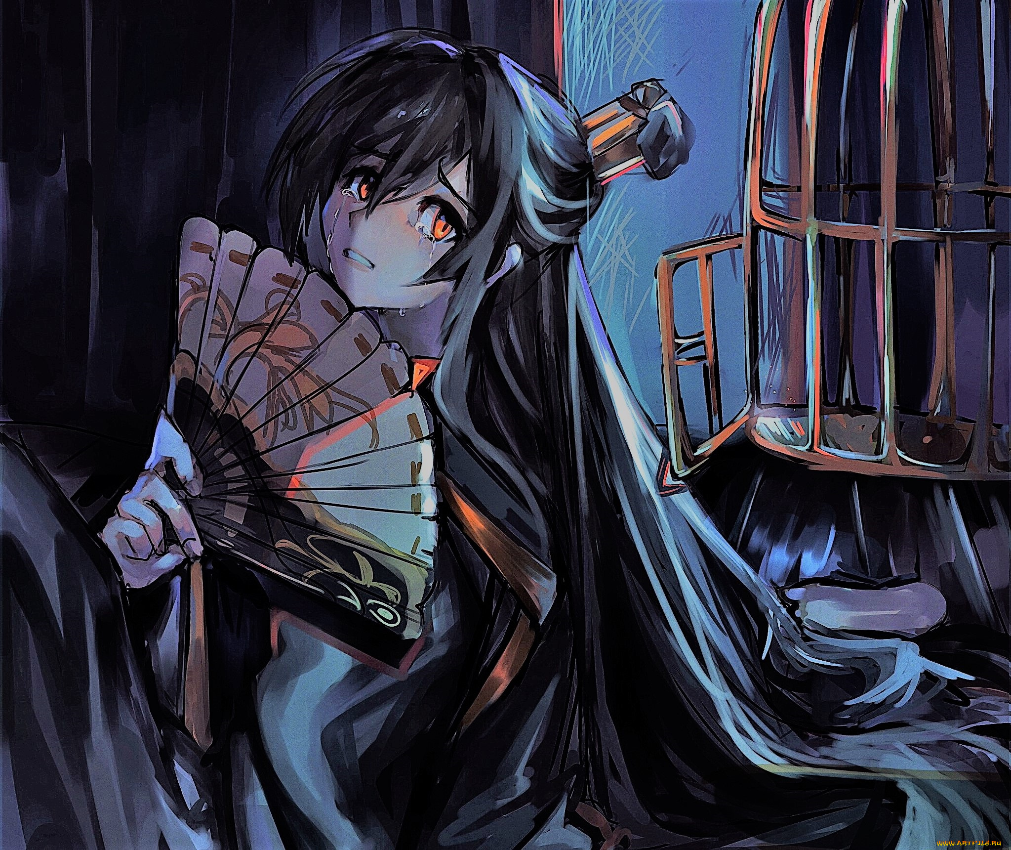 аниме, mo, dao, zu, shi, не, хуайсан, веер, клетка