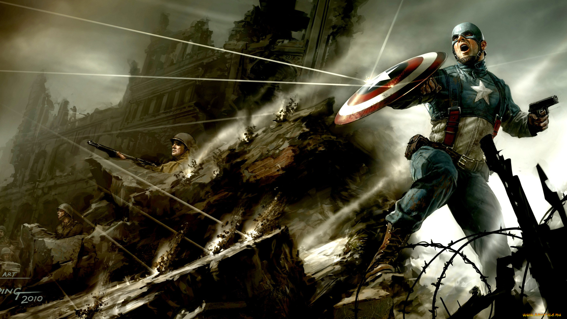 кино, фильмы, captain, america, , the, first, avenger, капитан, америка, щит, солдаты, бой