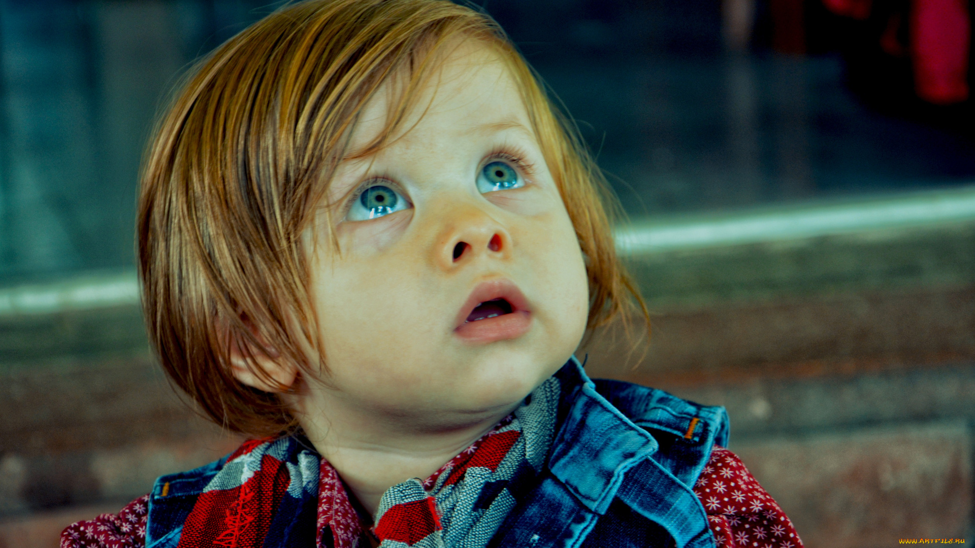 разное, дети, ребенок, рыжий, взгляд