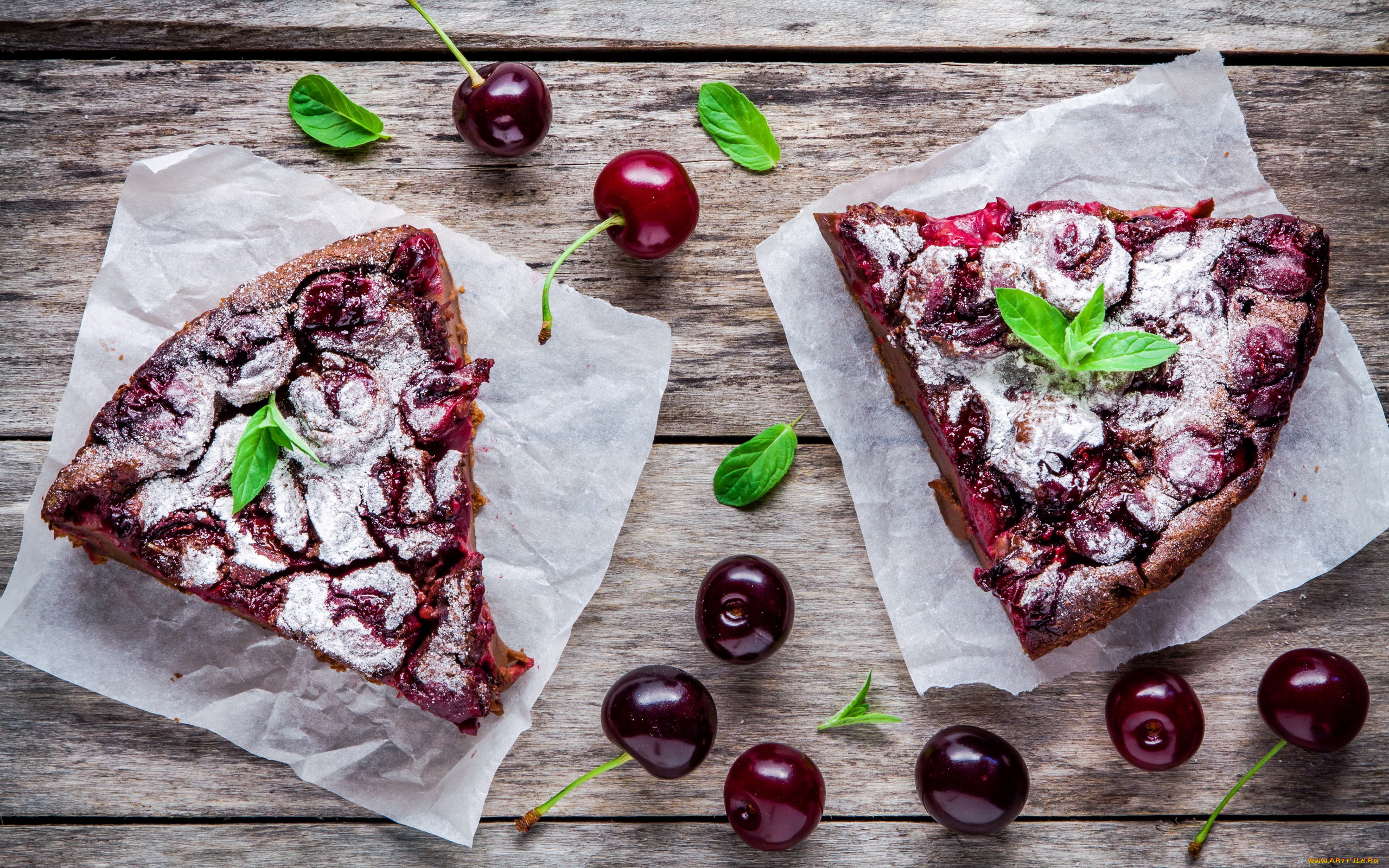 еда, пироги, ягоды, черешня, пирог, ягодный
