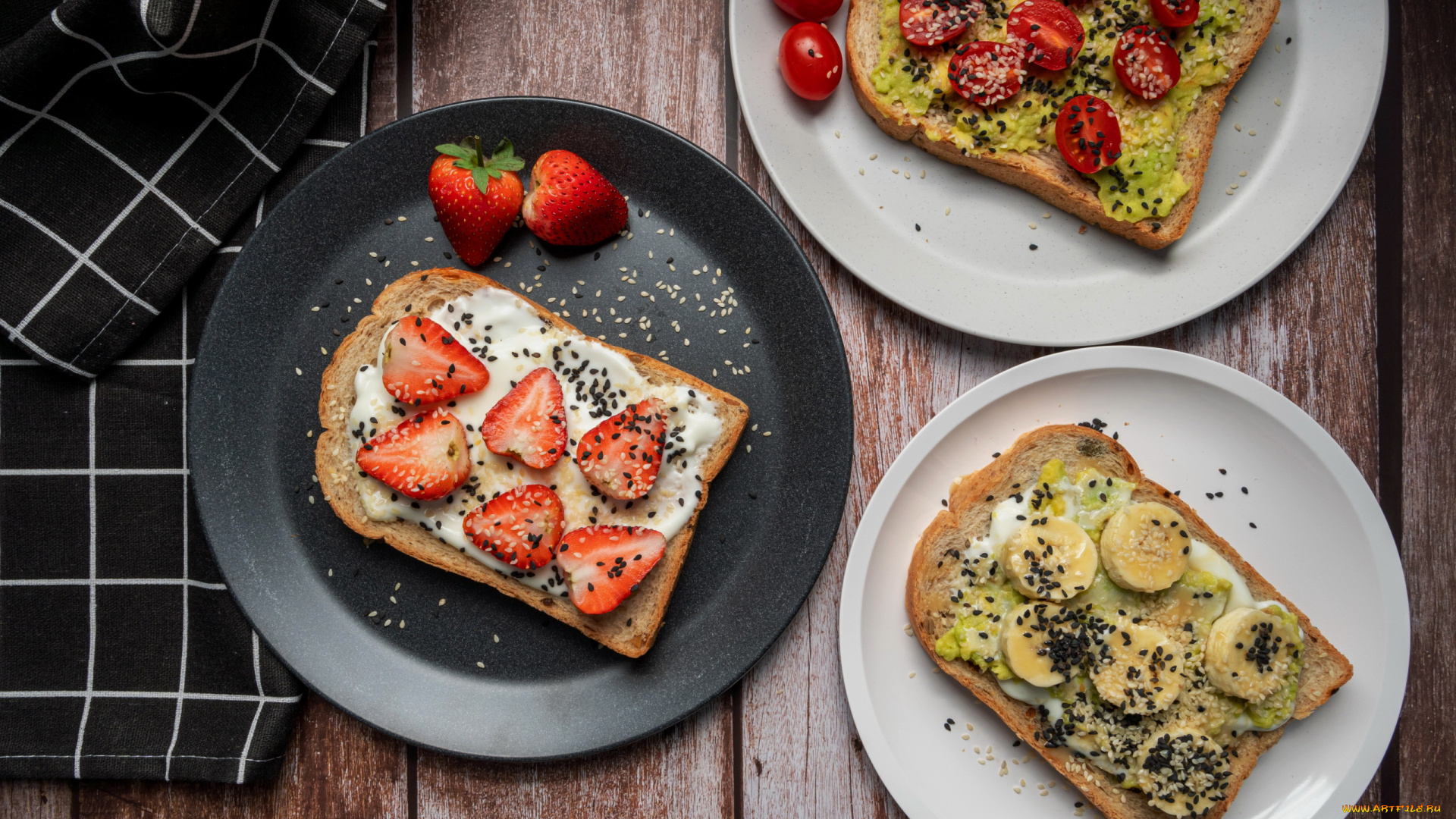 еда, бутерброды, , гамбургеры, , канапе, тосты, клубника, помидоры, бананы