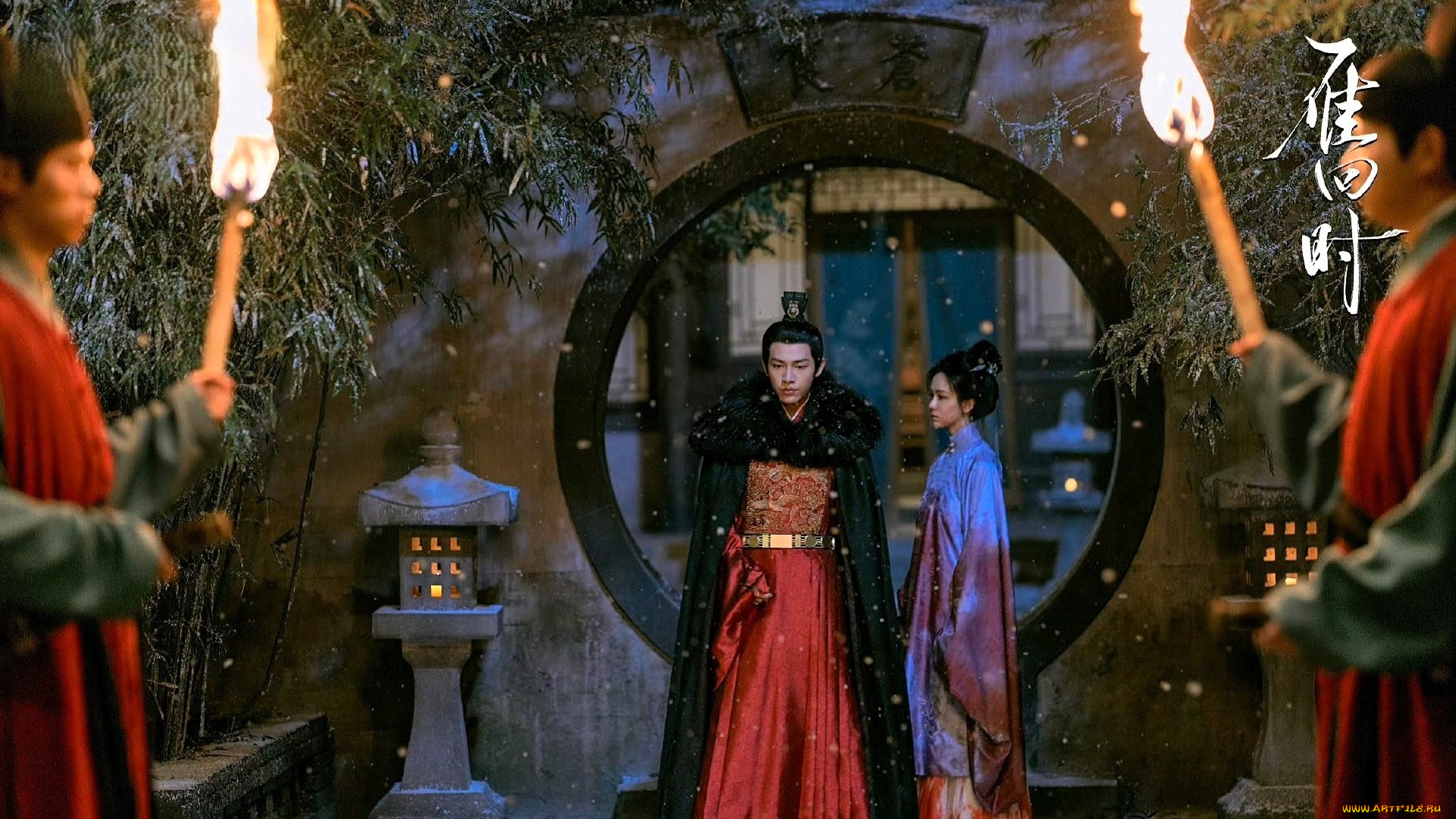 кино, фильмы, the, glory, пара, слуги, охрана, факелы, дворец, арка