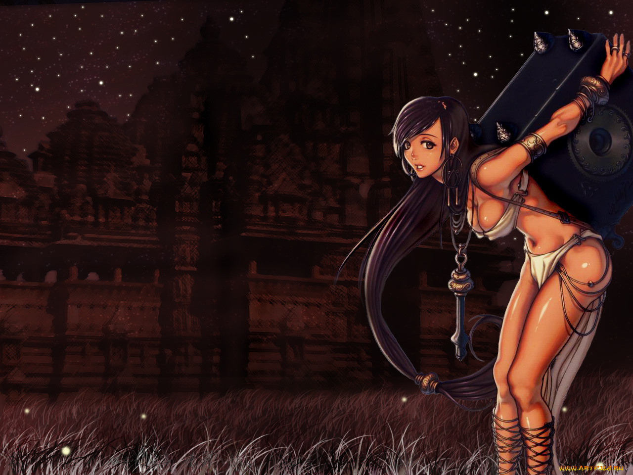 аниме, weapon, blood, technology