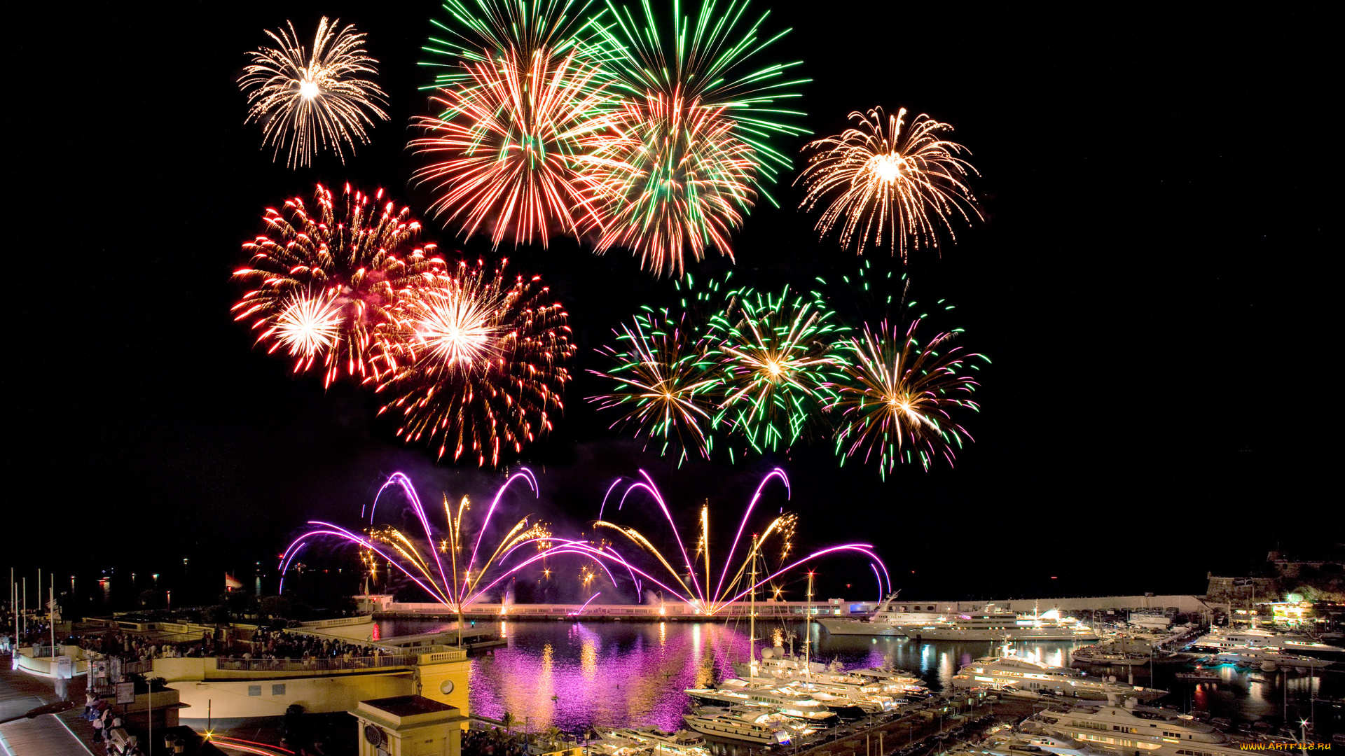 монако, разное, салюты, фейерверки