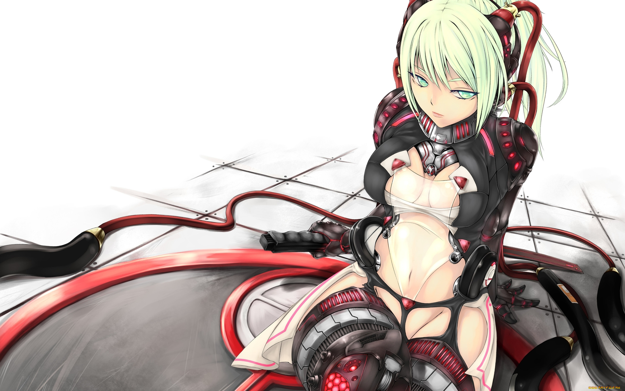 аниме, weapon, blood, technology