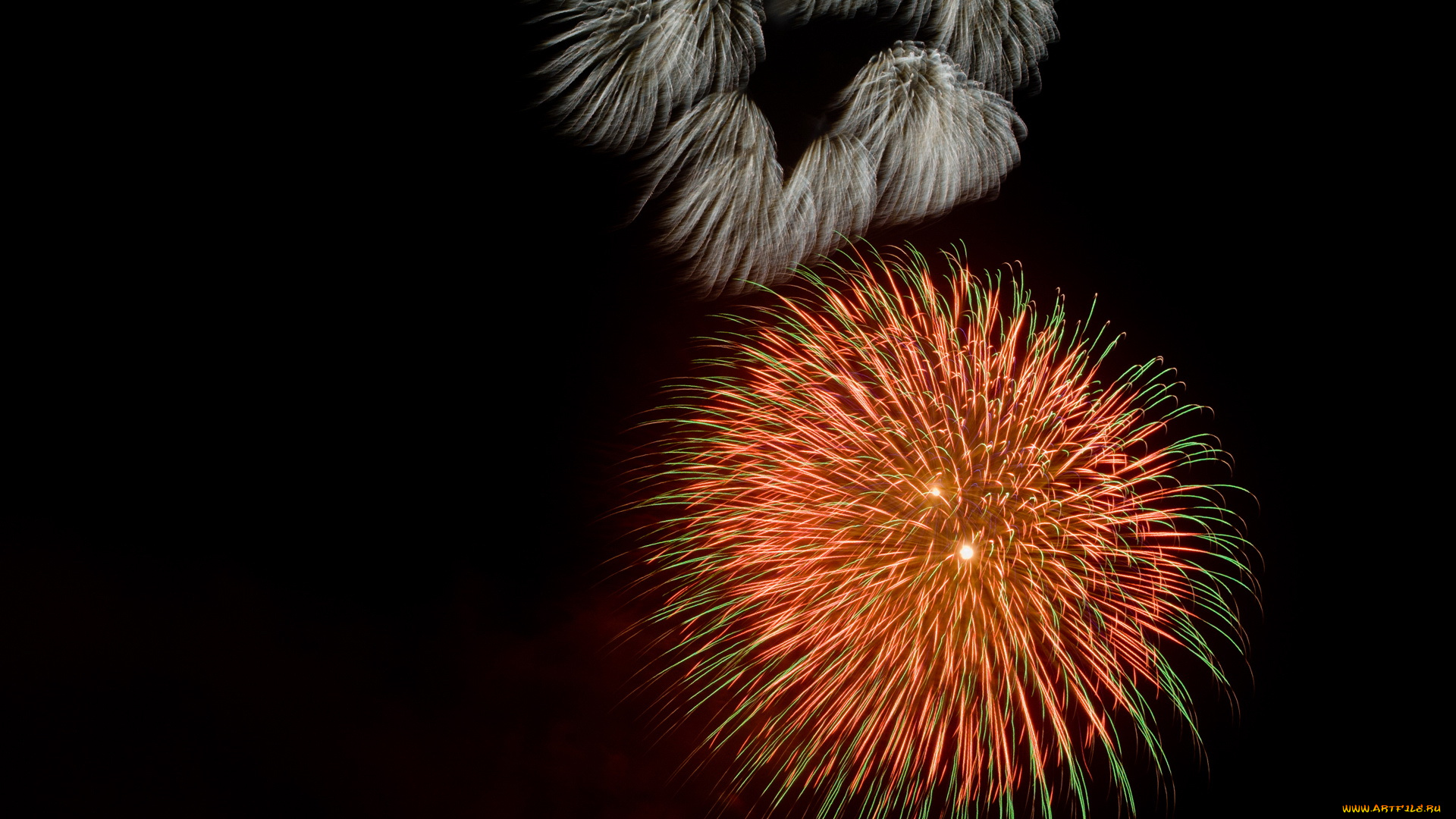 разное, салюты, фейерверки, салют, ночь