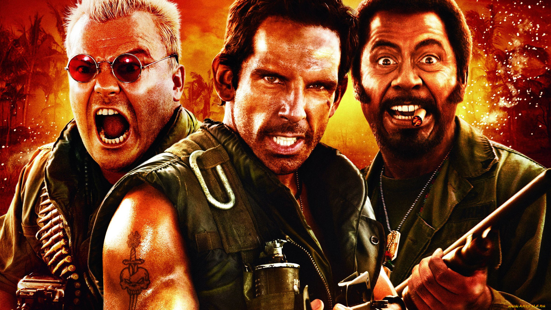 солдаты, неудачи, кино, фильмы, tropic, thunder, бен, стиллер, роберт, дауни, джек, блэк