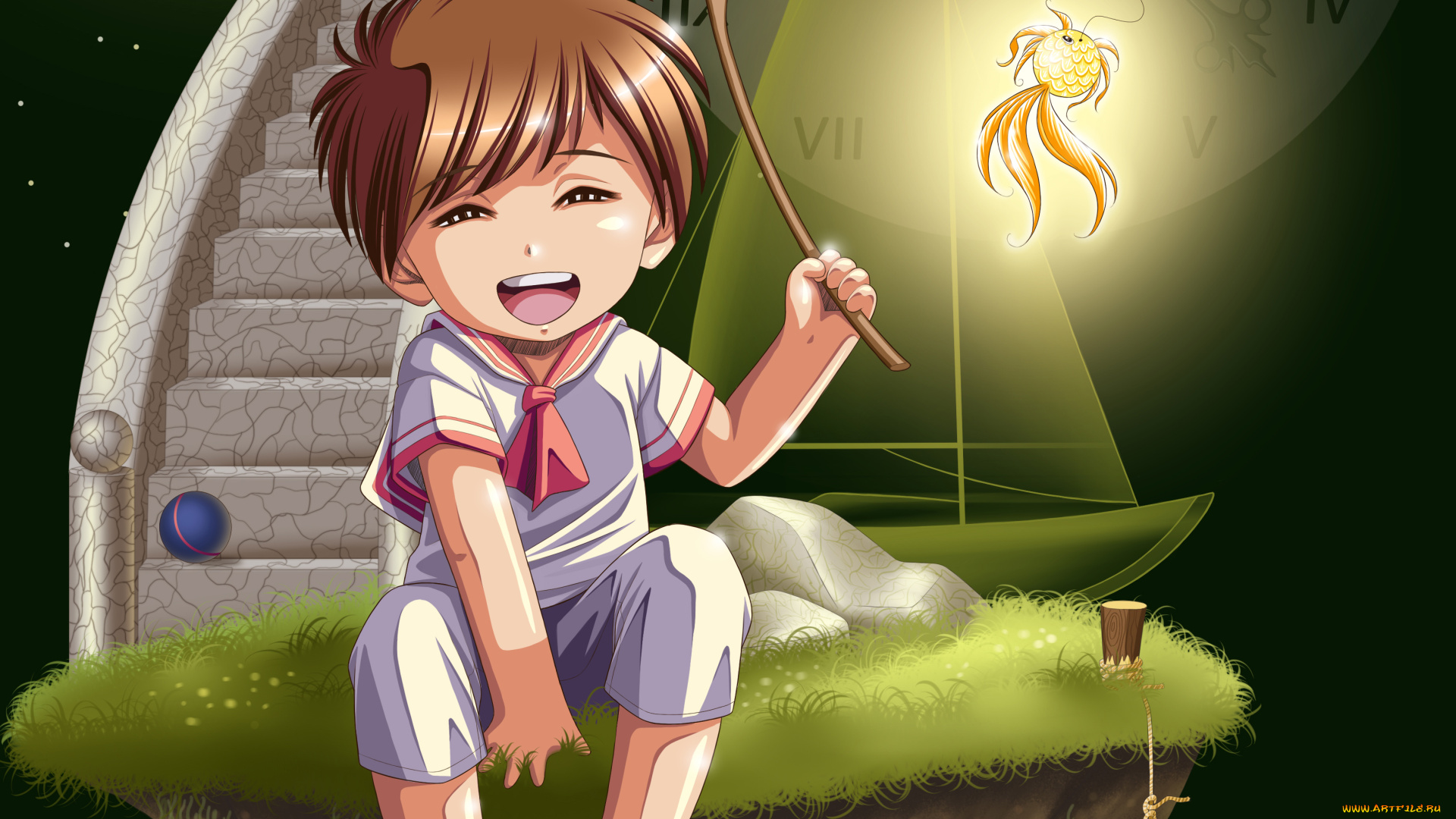 аниме, *unknown, другое, рыбка