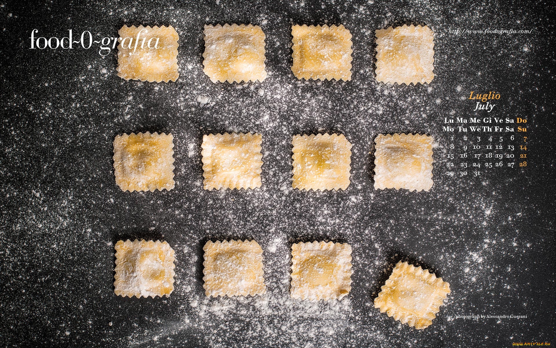 календари, еда, равиолли