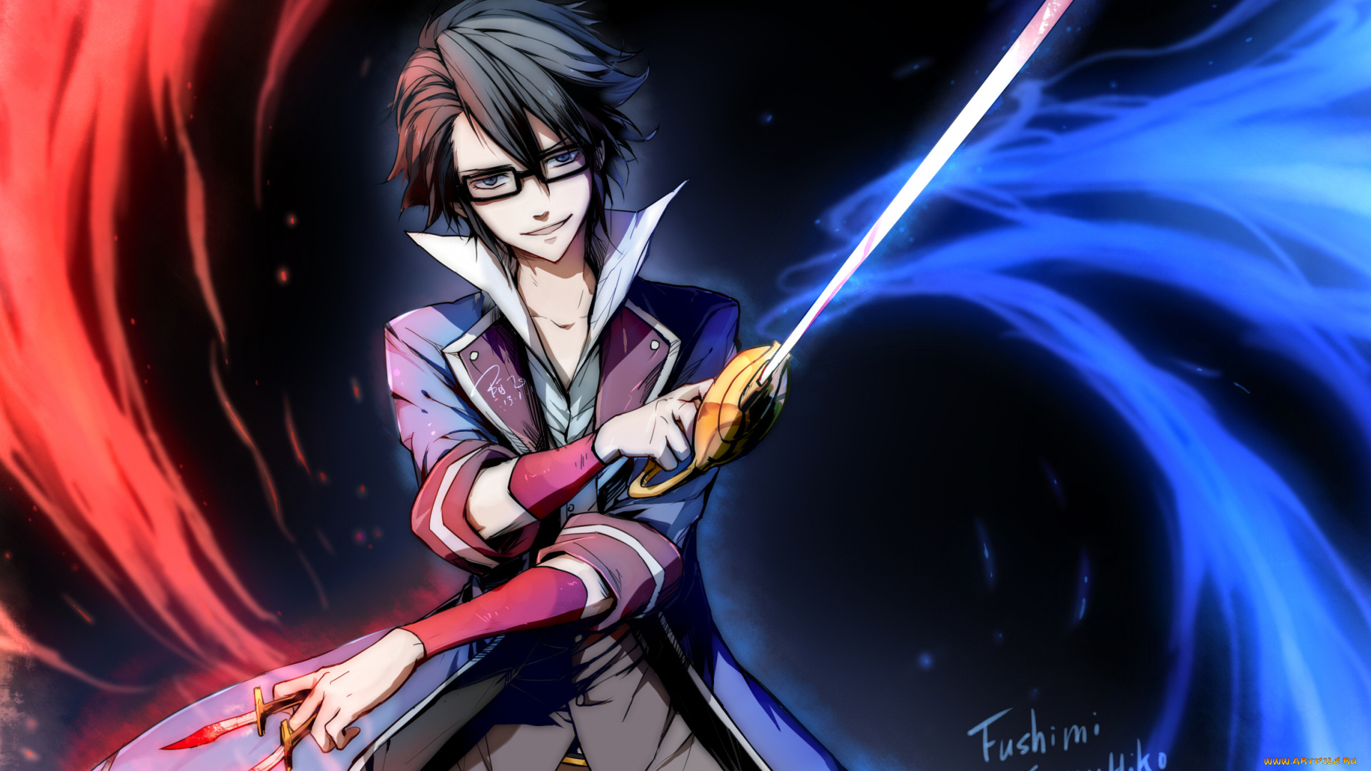 аниме, k, project, сабля, linjie, k, арт, project, ножи, оружие, парень, fushimi, saruhiko, anime