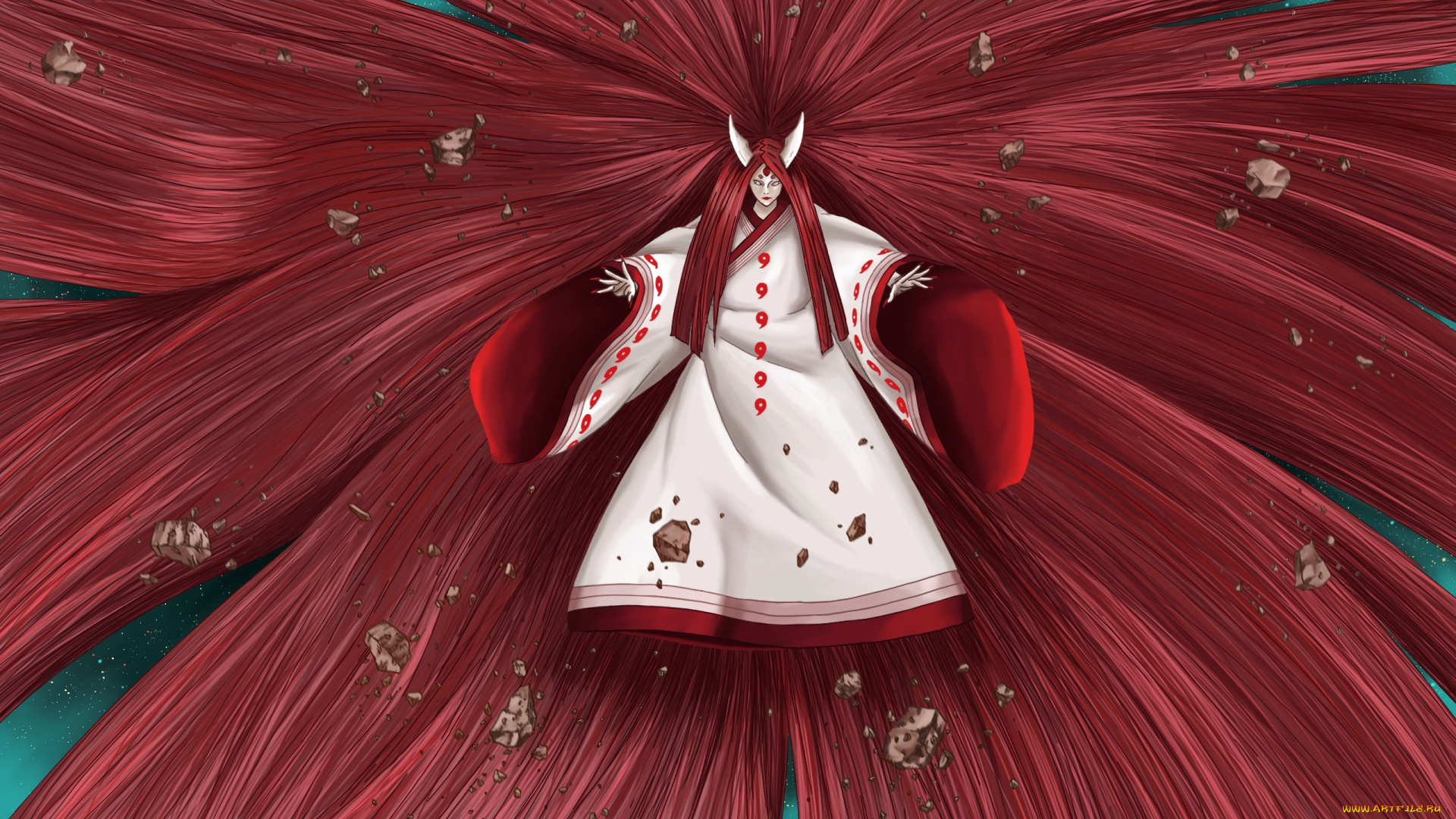 аниме, naruto, ootsutsuki, kaguya, manga, art, осколки, камни, девушка, злость, mother, of, shinobi, nicko025