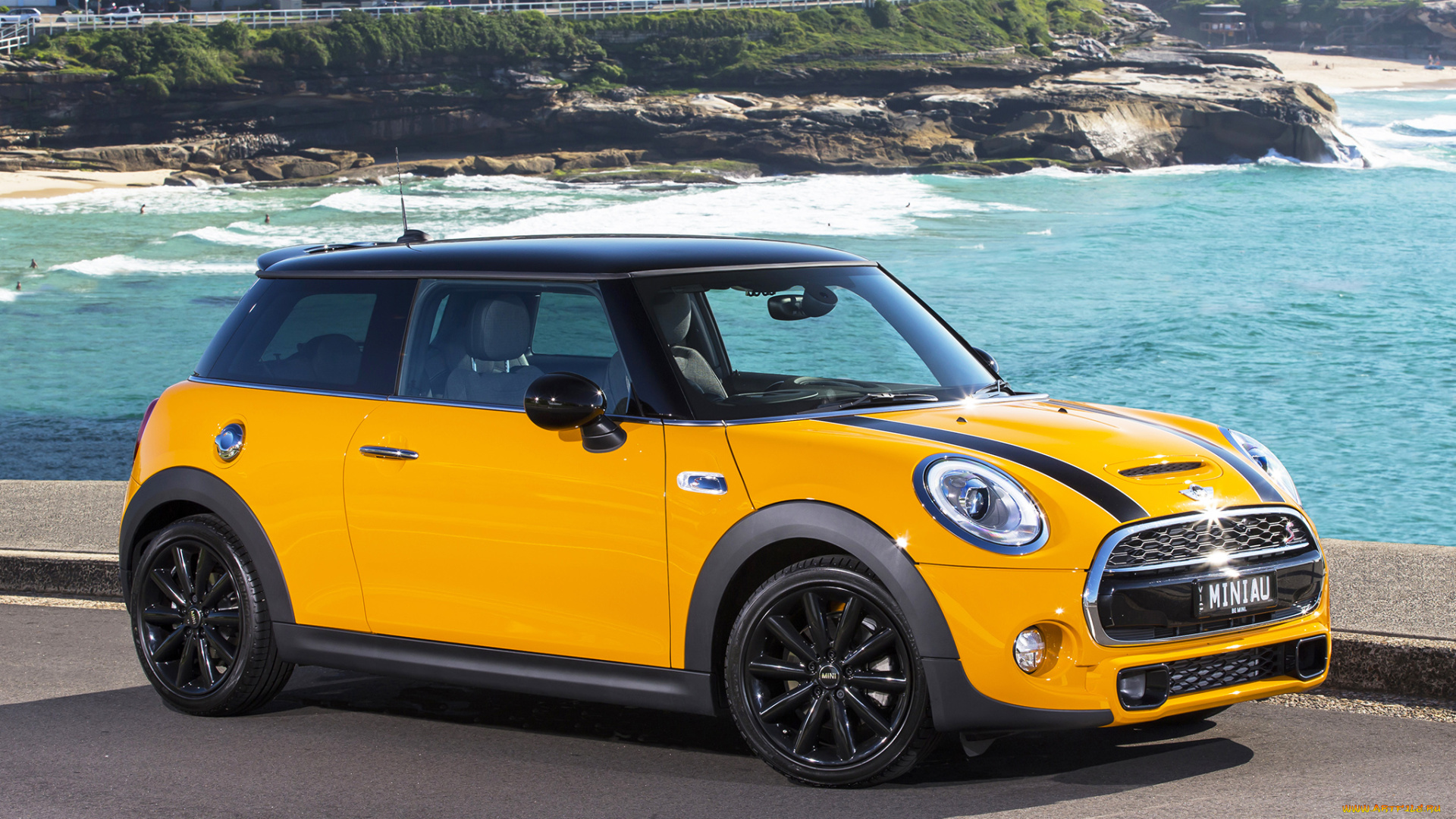 автомобили, mini, f56, s, au-spec, cooper, желтый, 2014г