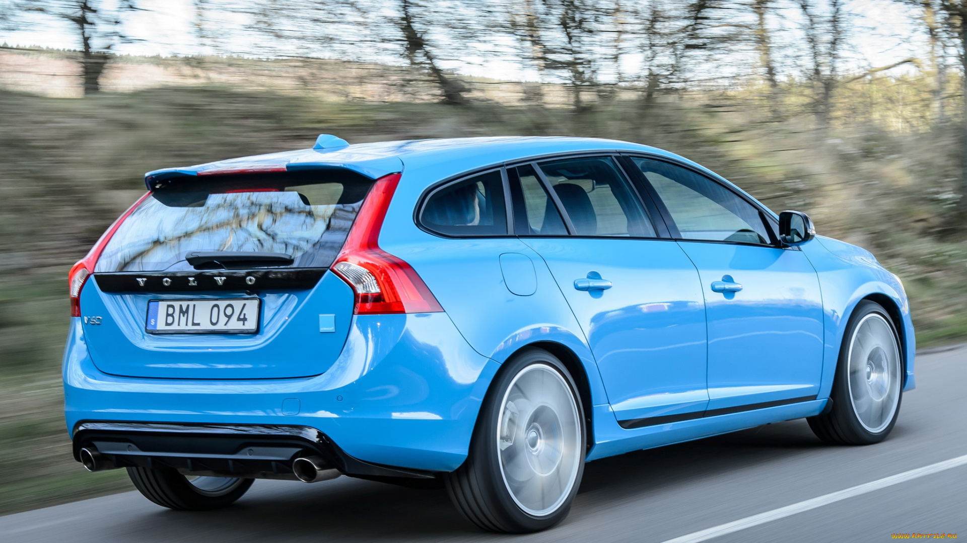 автомобили, volvo, 2014г, синий, polestar, v60