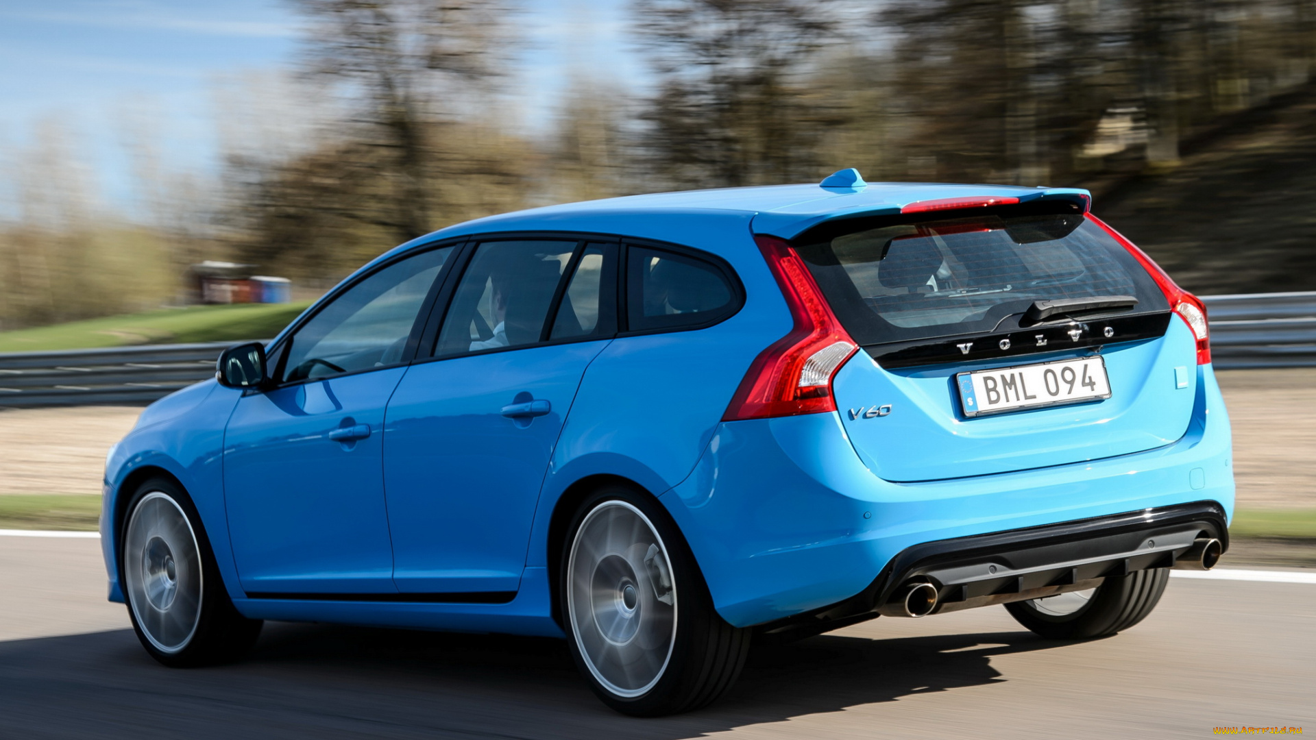 автомобили, volvo, polestar, v60, синий, 2014г