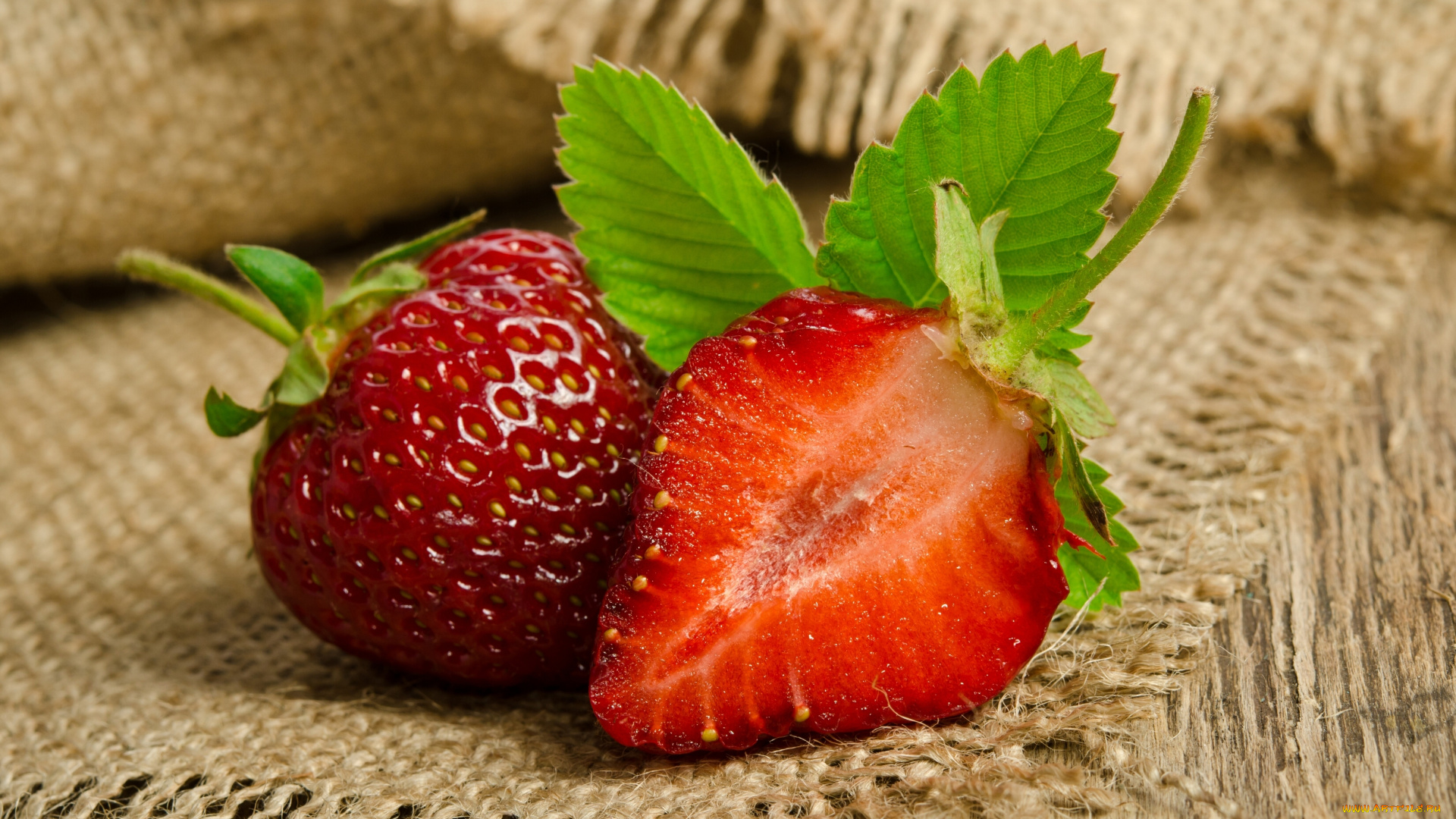 еда, клубника, , земляника, мешковина, ягоды