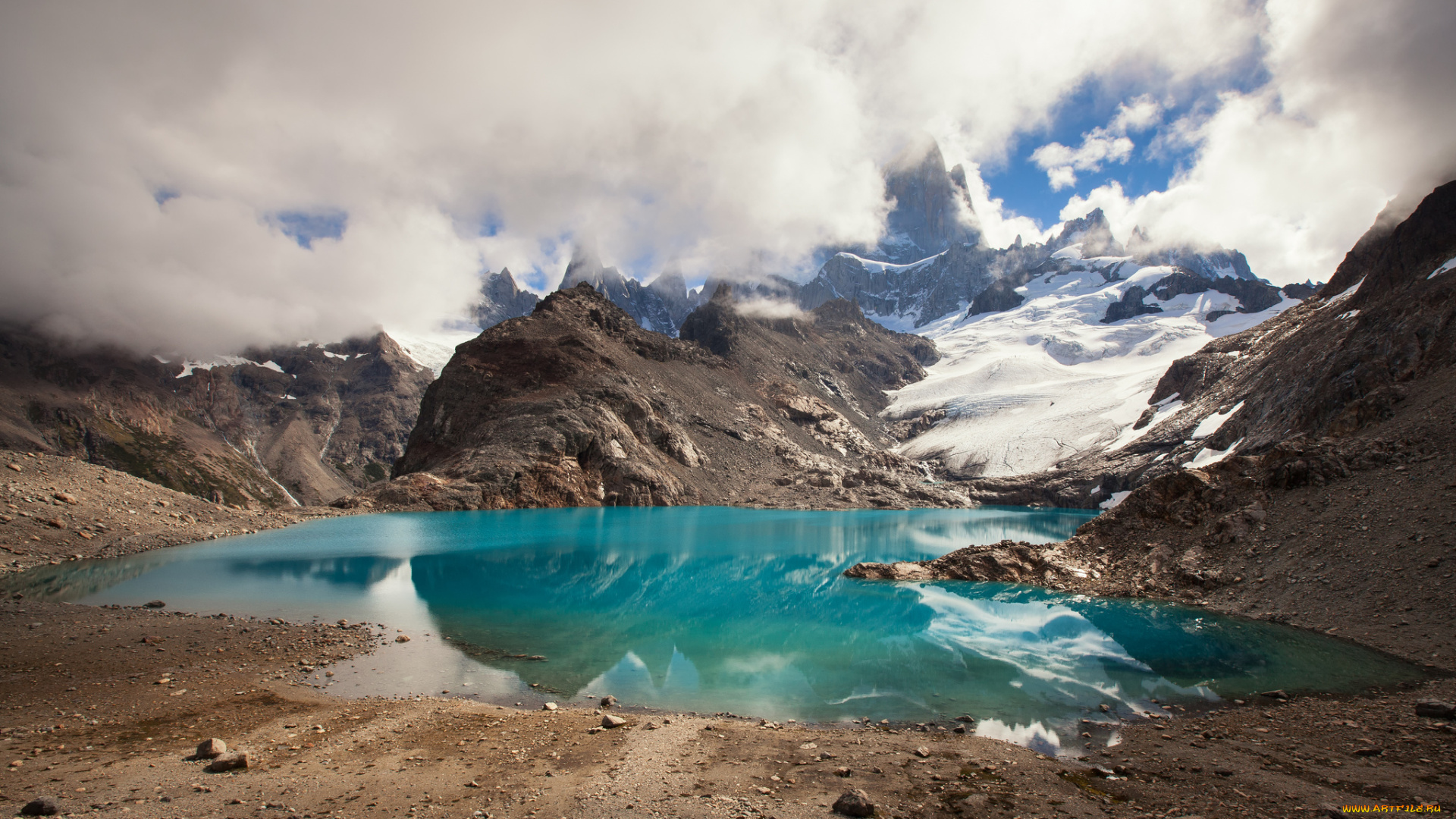 природа, реки, озера, облака, озеро, горы