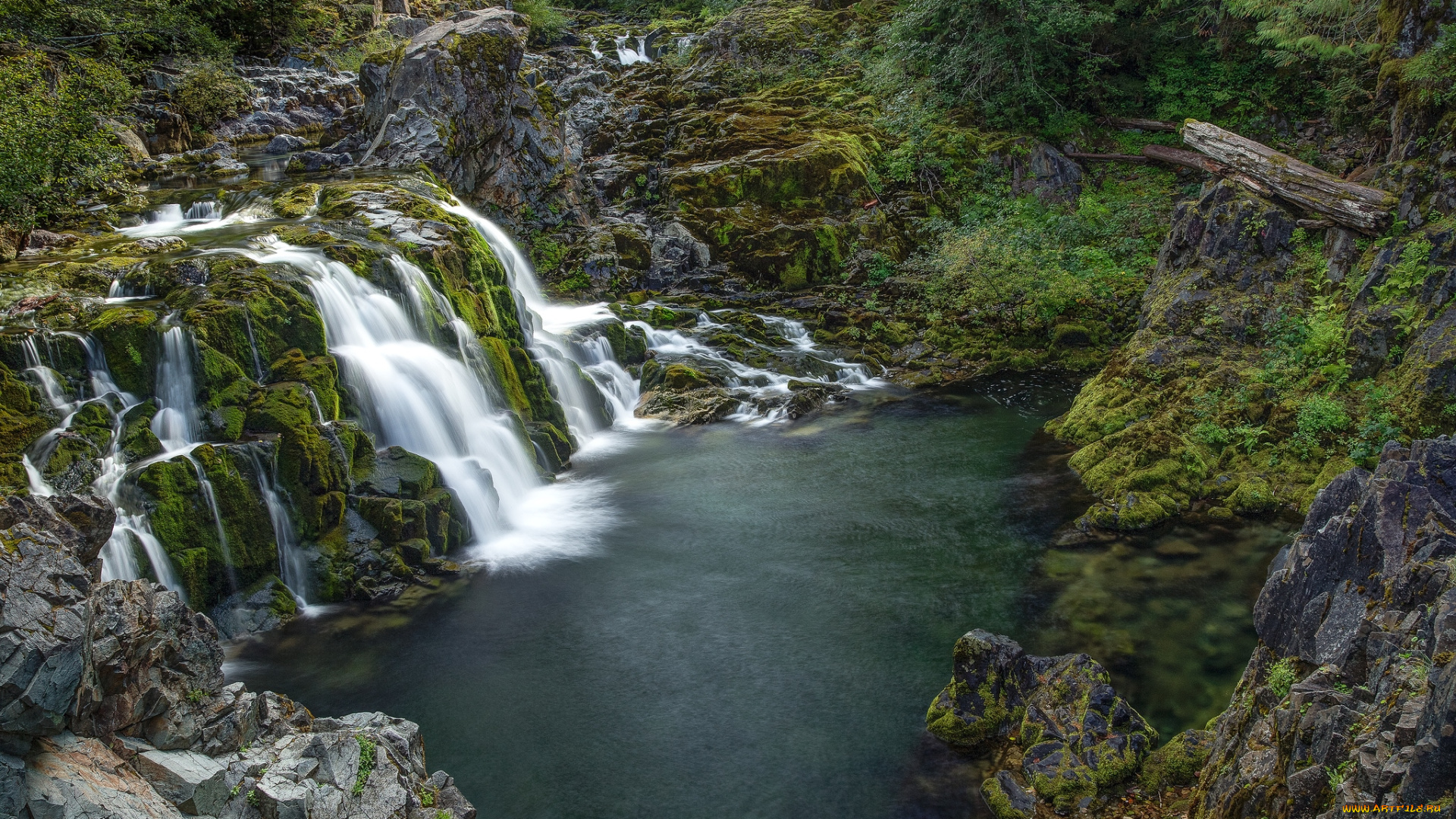 природа, водопады, вода, поток
