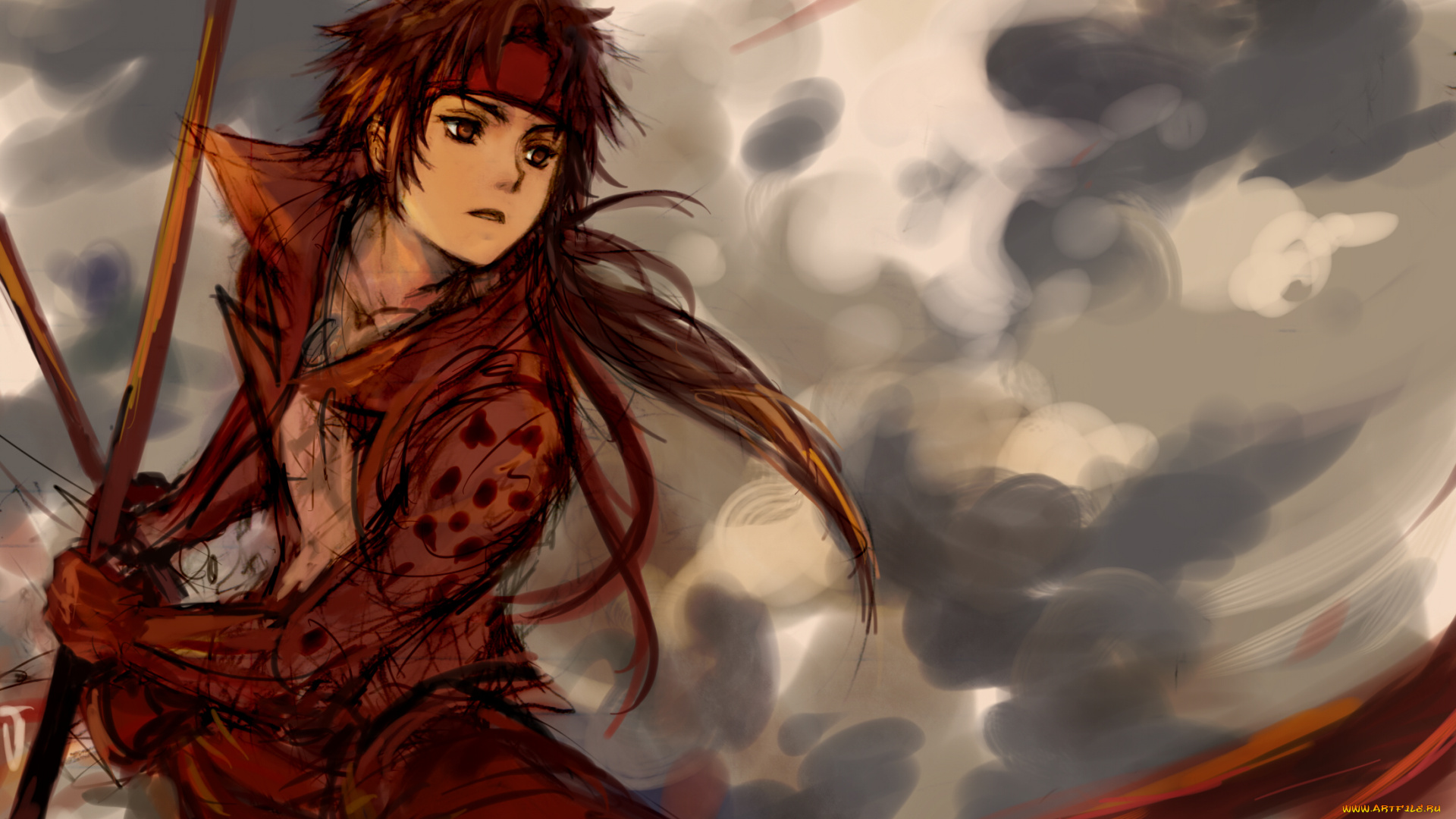 sengoku, basara, аниме, парень, оружие, sengoku, basara, эпоха, смут, sanada, yukimura, арт