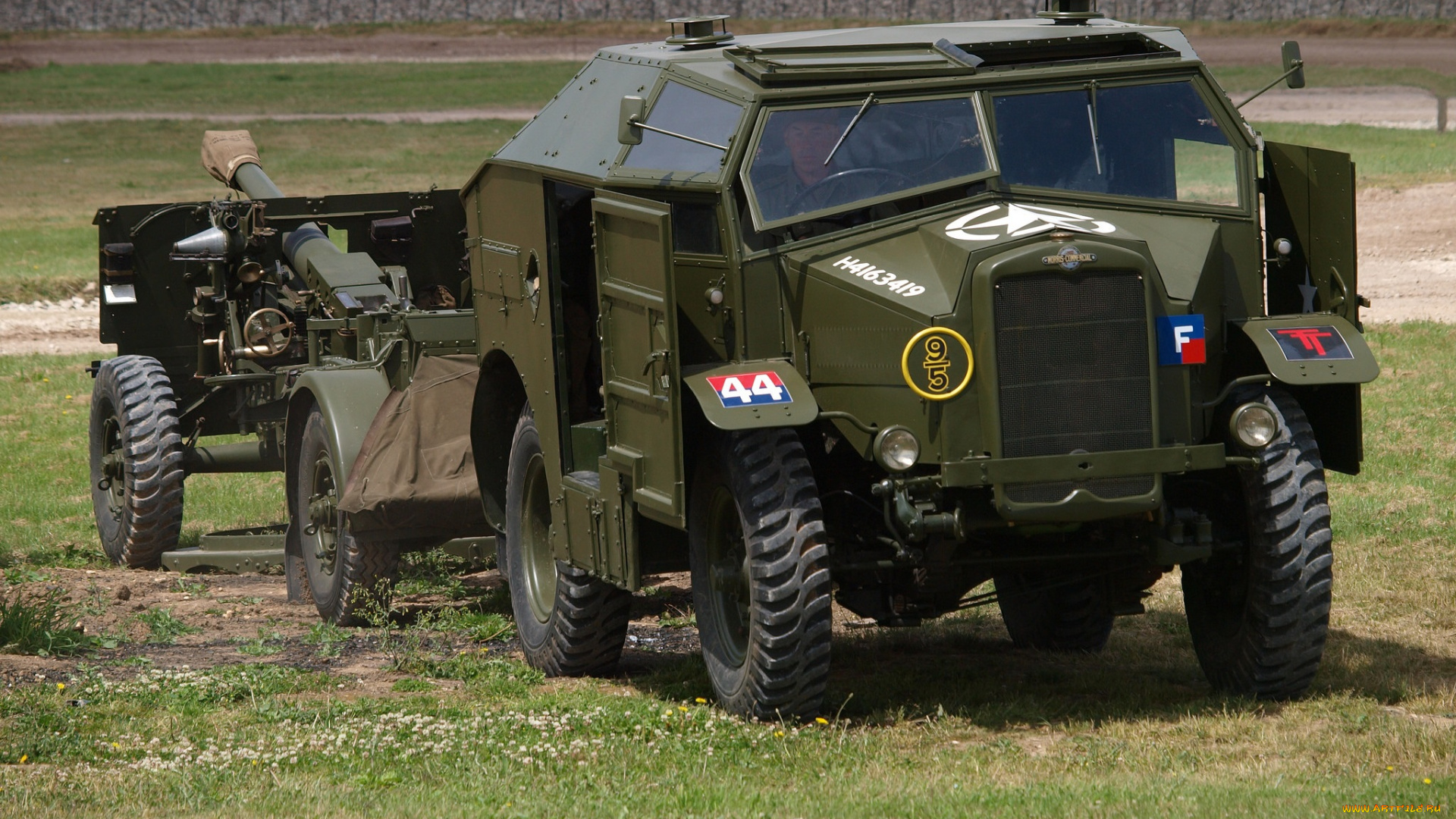 техника, военная, техника, пушка, орудие, тягач